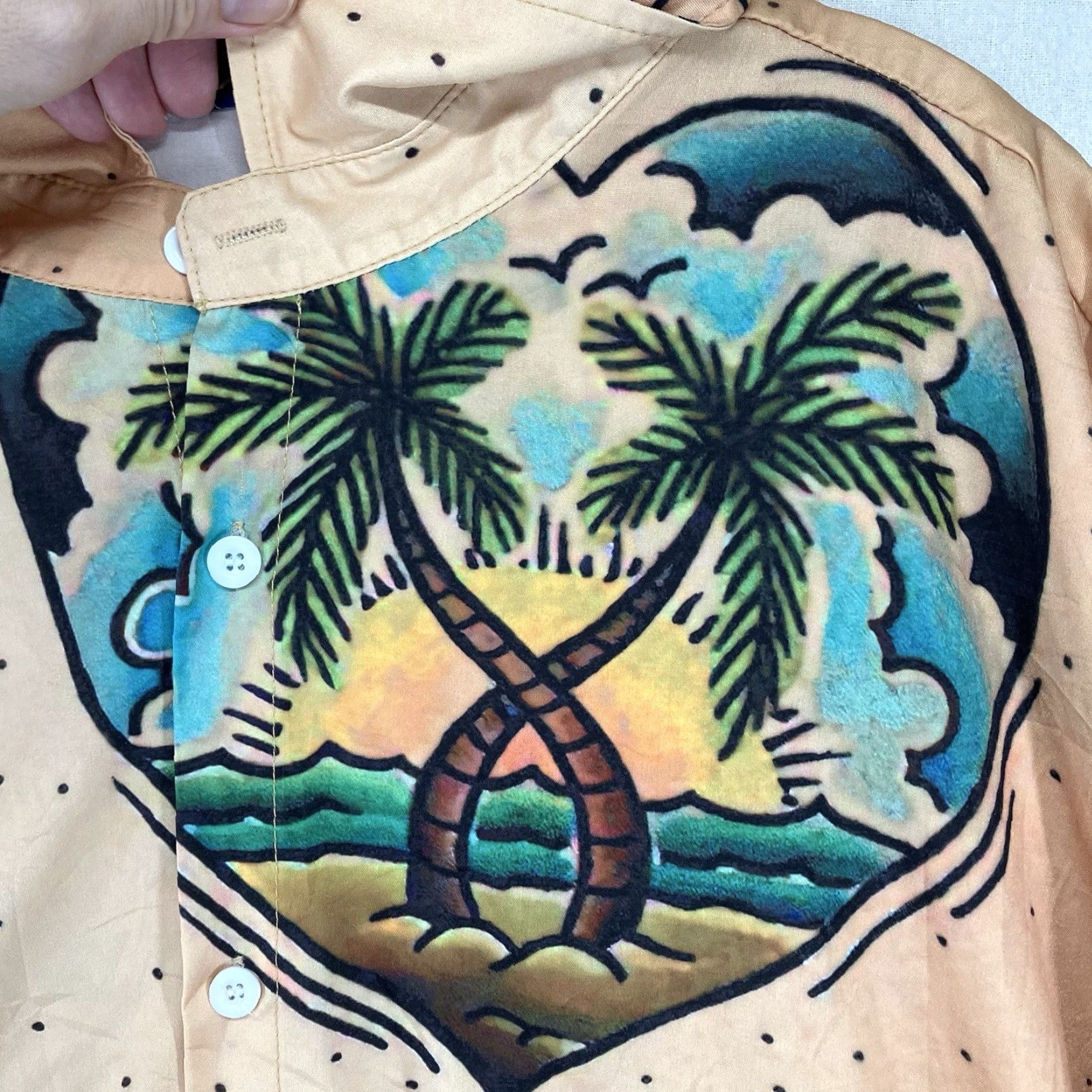 Vintage Hawalili Mens Hawaiian Shirt 4XL Hula Girl Hawaii Tattoo Retro Sailor Art Size US XXL / EU 58 / 5 - 6 Thumbnail