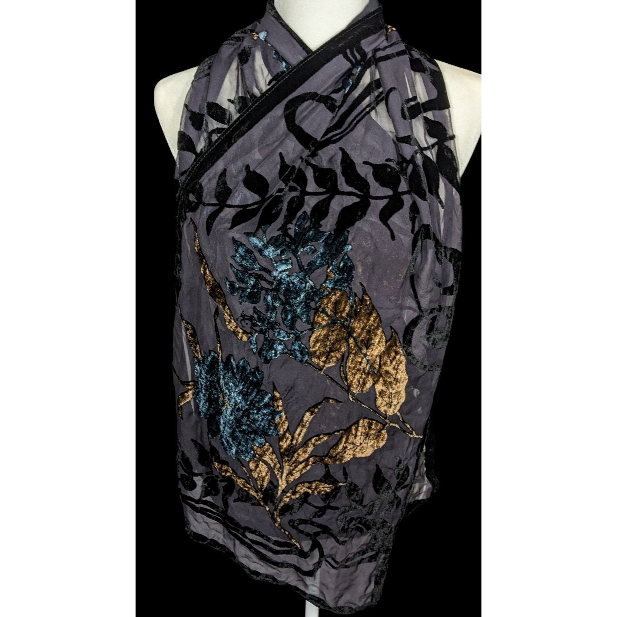 Other Vintage Italian Multi-Tone Velvet Burnout Scarf Size ONE SIZE - 1 Thumbnail