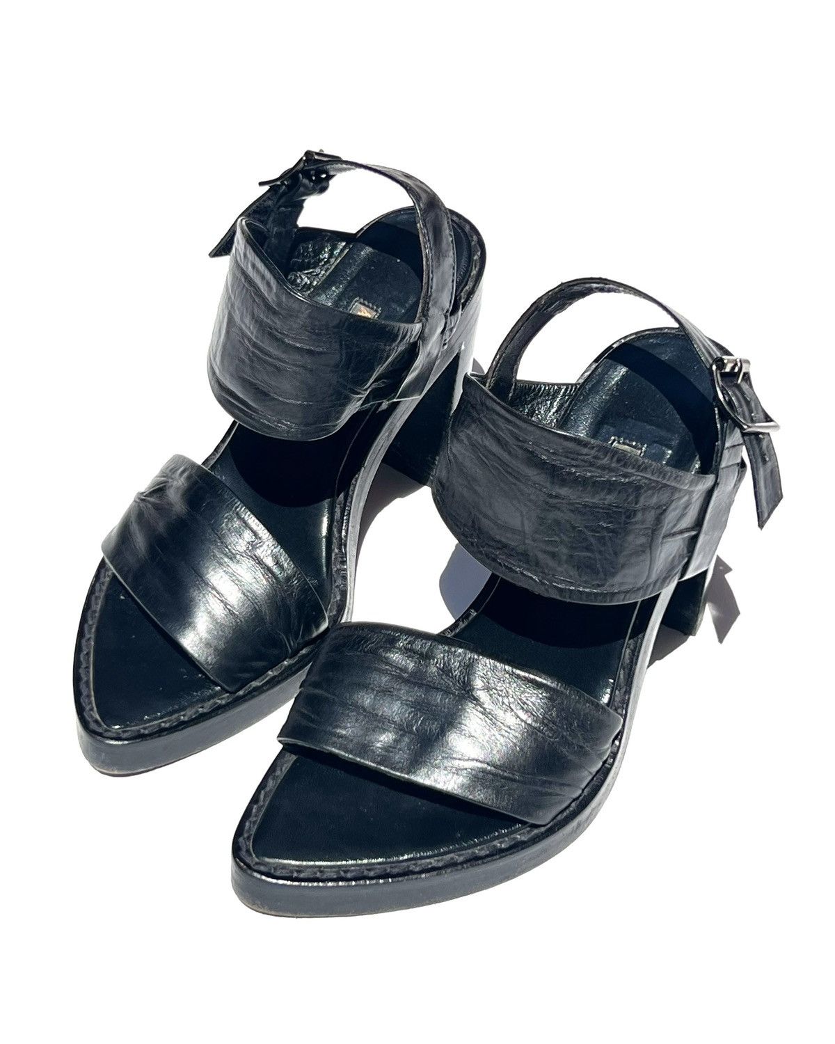 Ann Demeulemeester S/S 2003 BLOCK HEELED PLATFORM SANDALS Size US 7 / IT 37 - 6 Thumbnail
