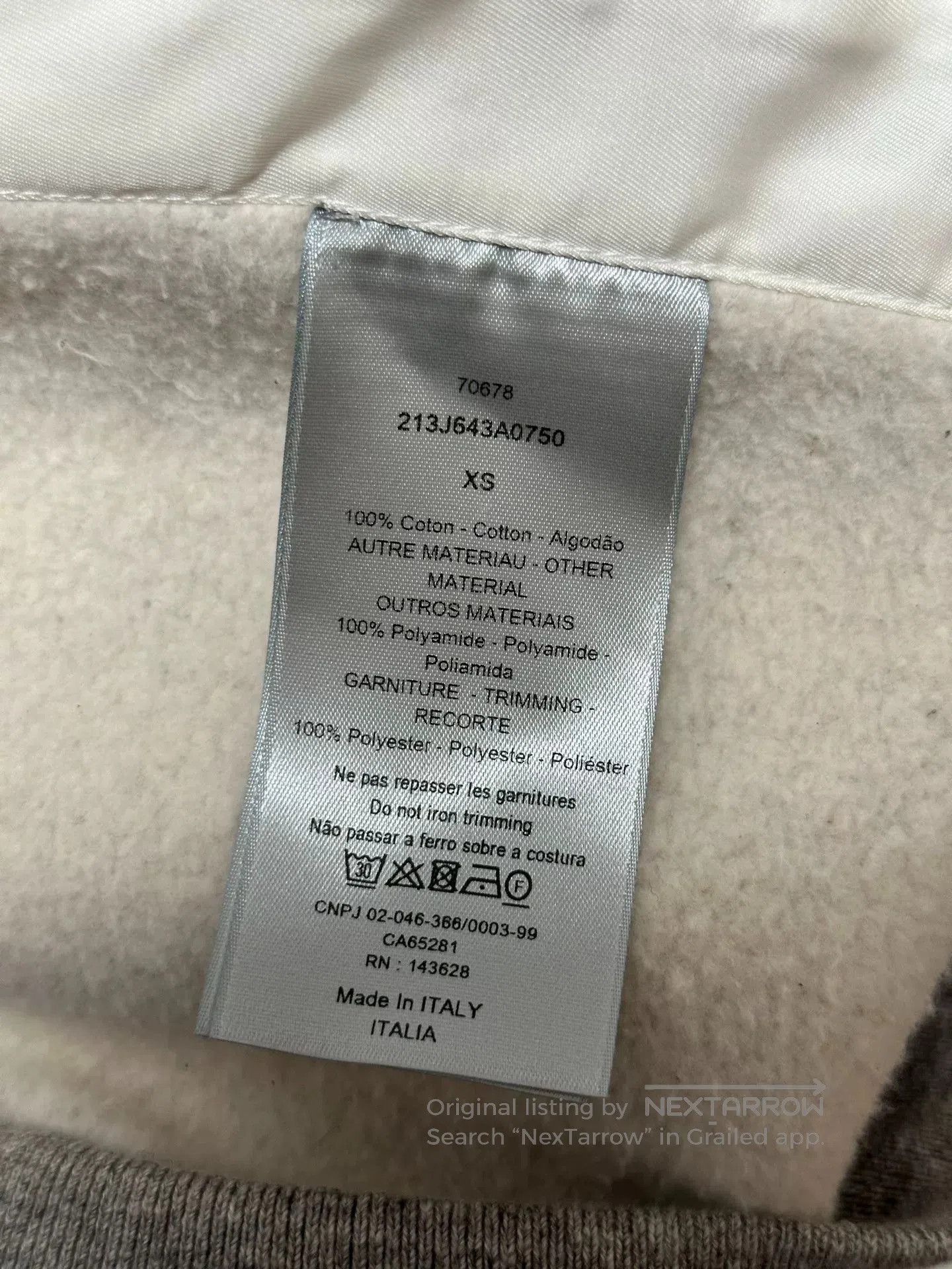 Sacai Dior Sacai Grey Logo Patch Sweatshirt. Size US M / EU 48-50 / 2 - 6 Thumbnail