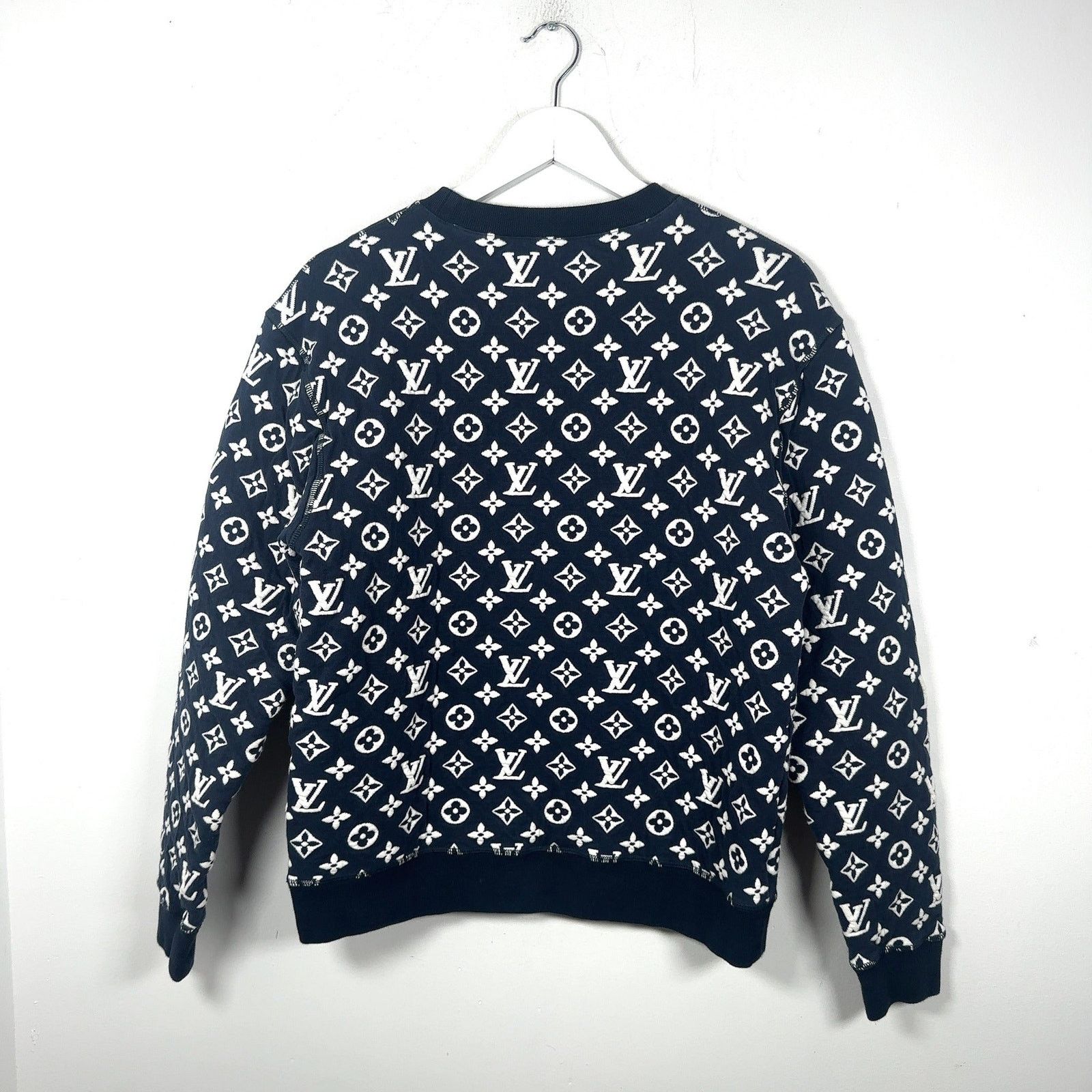 Louis Vuitton Louis Vuitton Blue Woven Monogram Crewneck Size US M / EU 48-50 / 2 - 4 Thumbnail