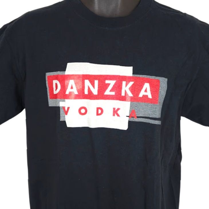 Gildan VINTAGE Gildan T Shirt Mens Size M White Danzka Vodka Y2K Liquor Promo Promotional Size US M / EU 48-50 / 2 - 2 Thumbnail