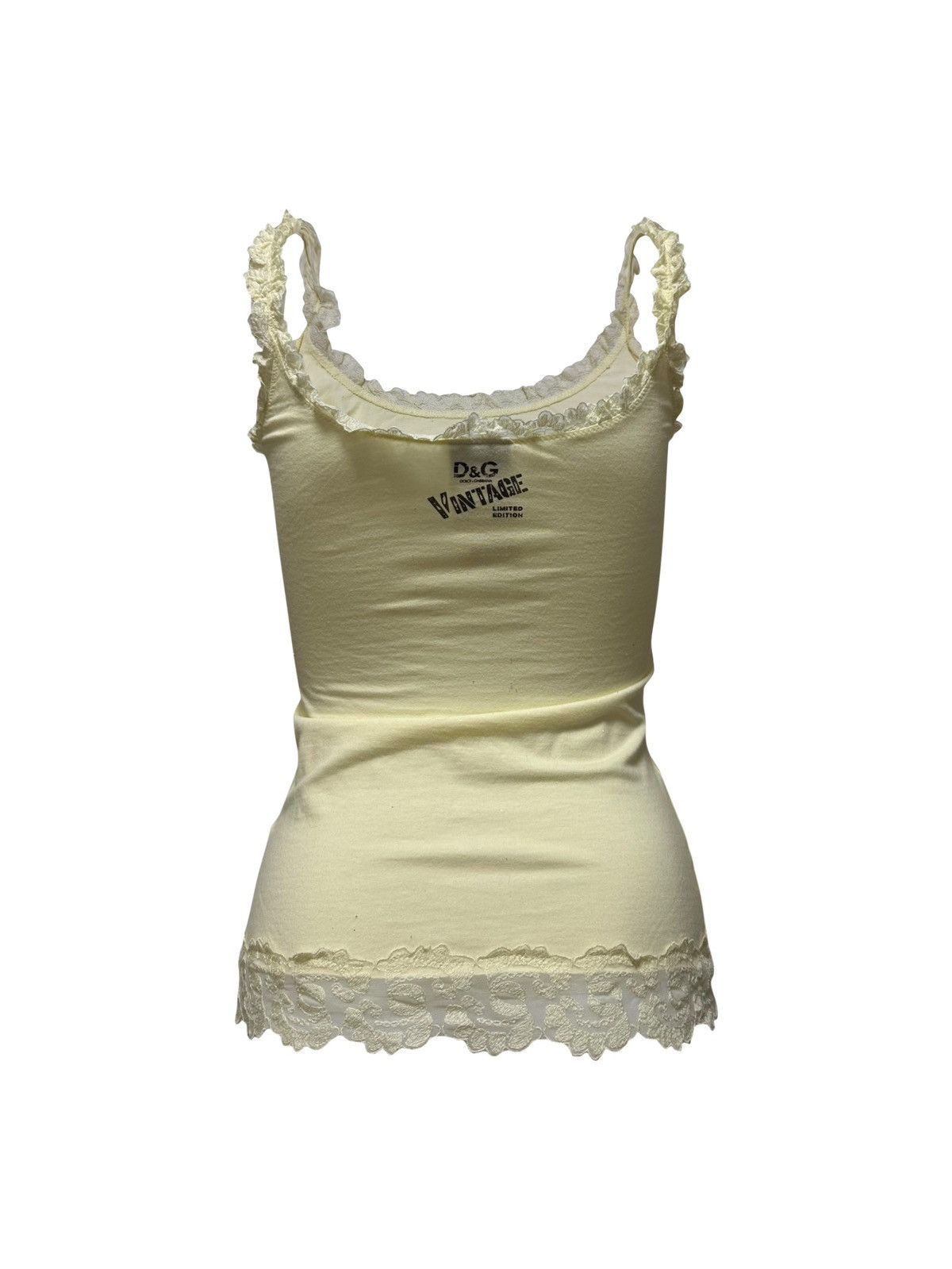 Dolce & Gabbana D&G Lace Trim Camisole with “B-NATURAL DO IT YOUR OWN WAY” Size XS / US 0-2 / IT 36-38 - 2 Thumbnail