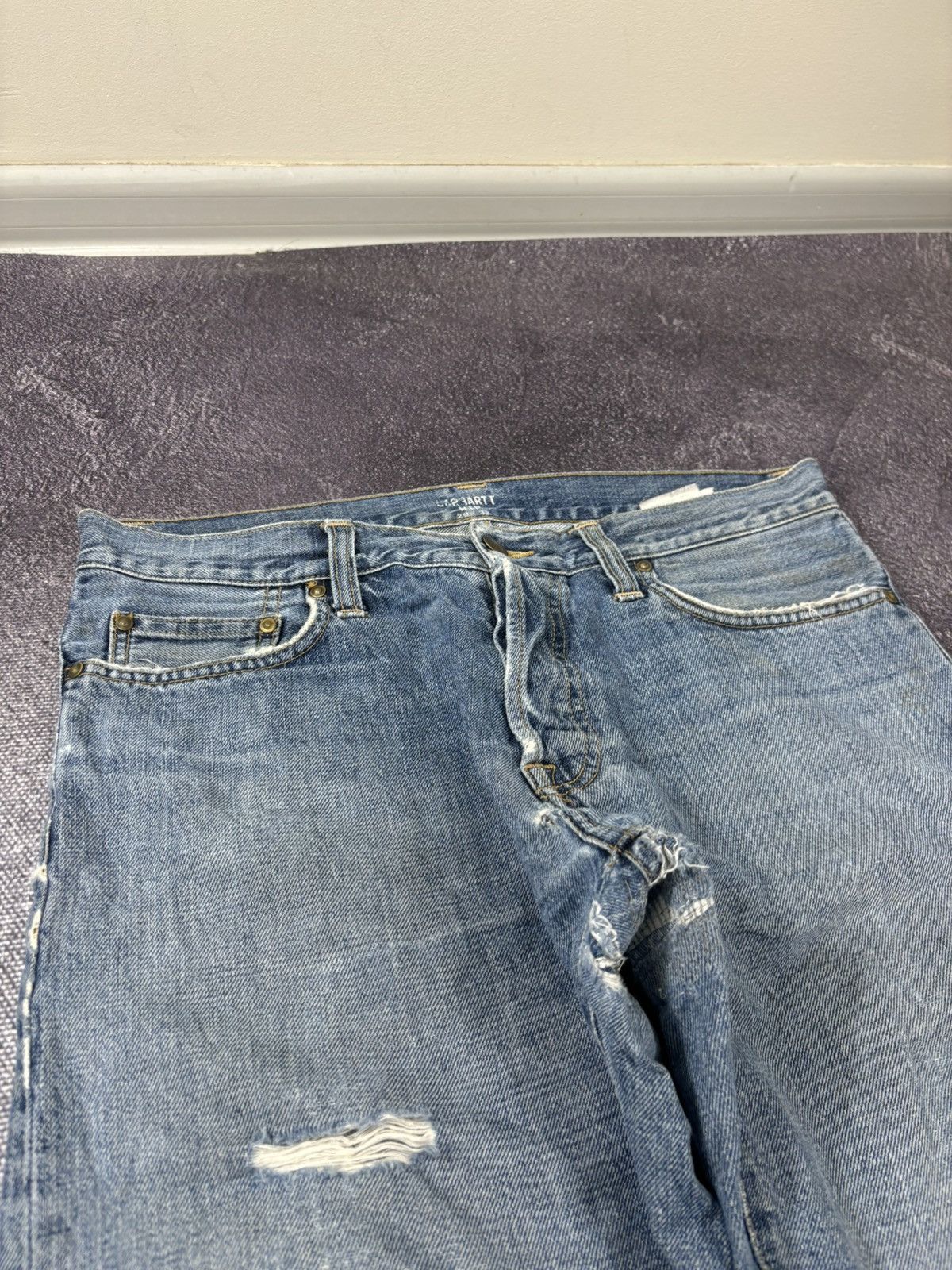Carhartt Vintage Carhartt Denim Blue Work Hype Slim Klondike Jeans Size US 29 - 13 Thumbnail