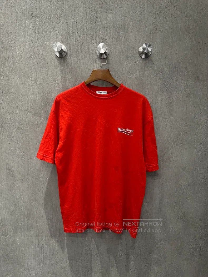 Balenciaga Balenciaga Coca-Cola wave embroidery red short-sleeve T-sh Size US S / EU 44-46 / 1 - 1 Thumbnail