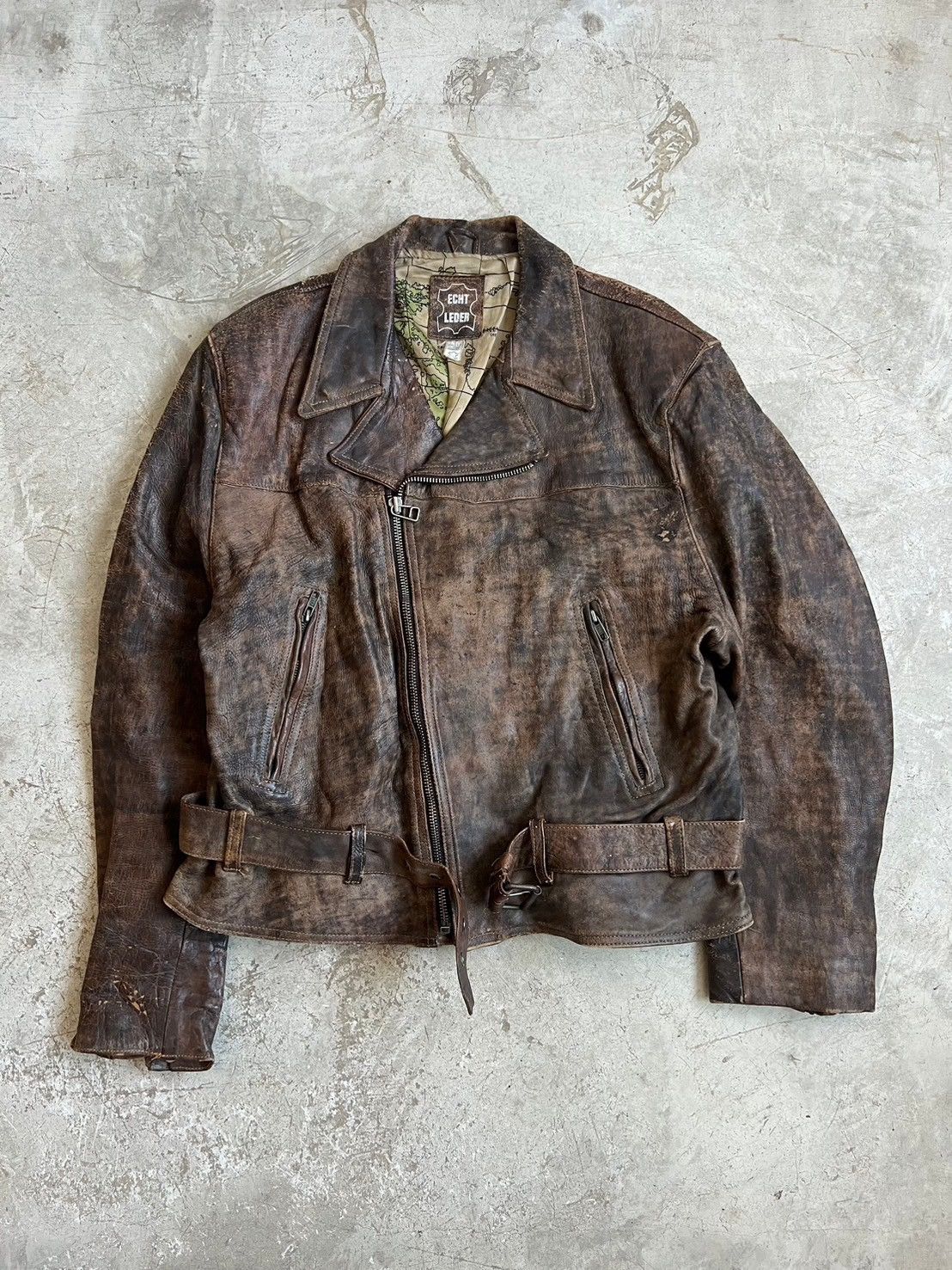 Leather Rare* Vintage 80s Echt Leder Motorcycle Leather Jacket Size US S / EU 44-46 / 1 - 1 Thumbnail