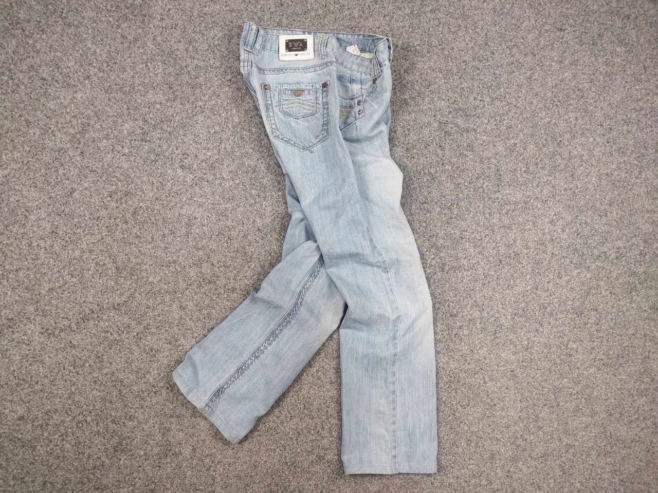 Emporio Armani Vintage Emporio Armani Y2K Style Metal logo Blue denim Jeans Size US 32 / EU 48 - 7 Thumbnail