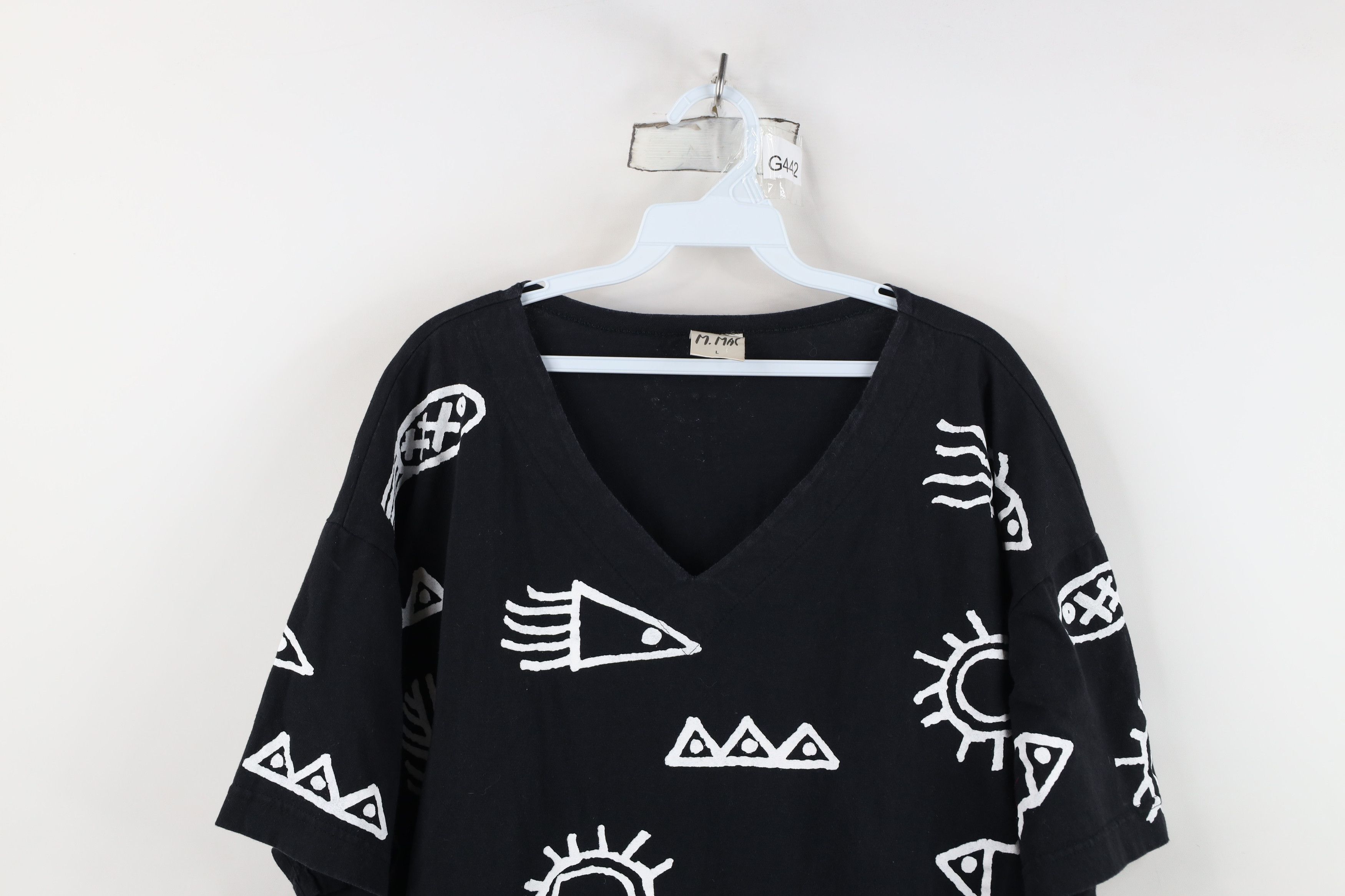 Vintage Vintage 90s Lagenlook Abstract Art Baggy Fit T-Shirt USA Size L / US 10 / IT 46 - 2 Thumbnail
