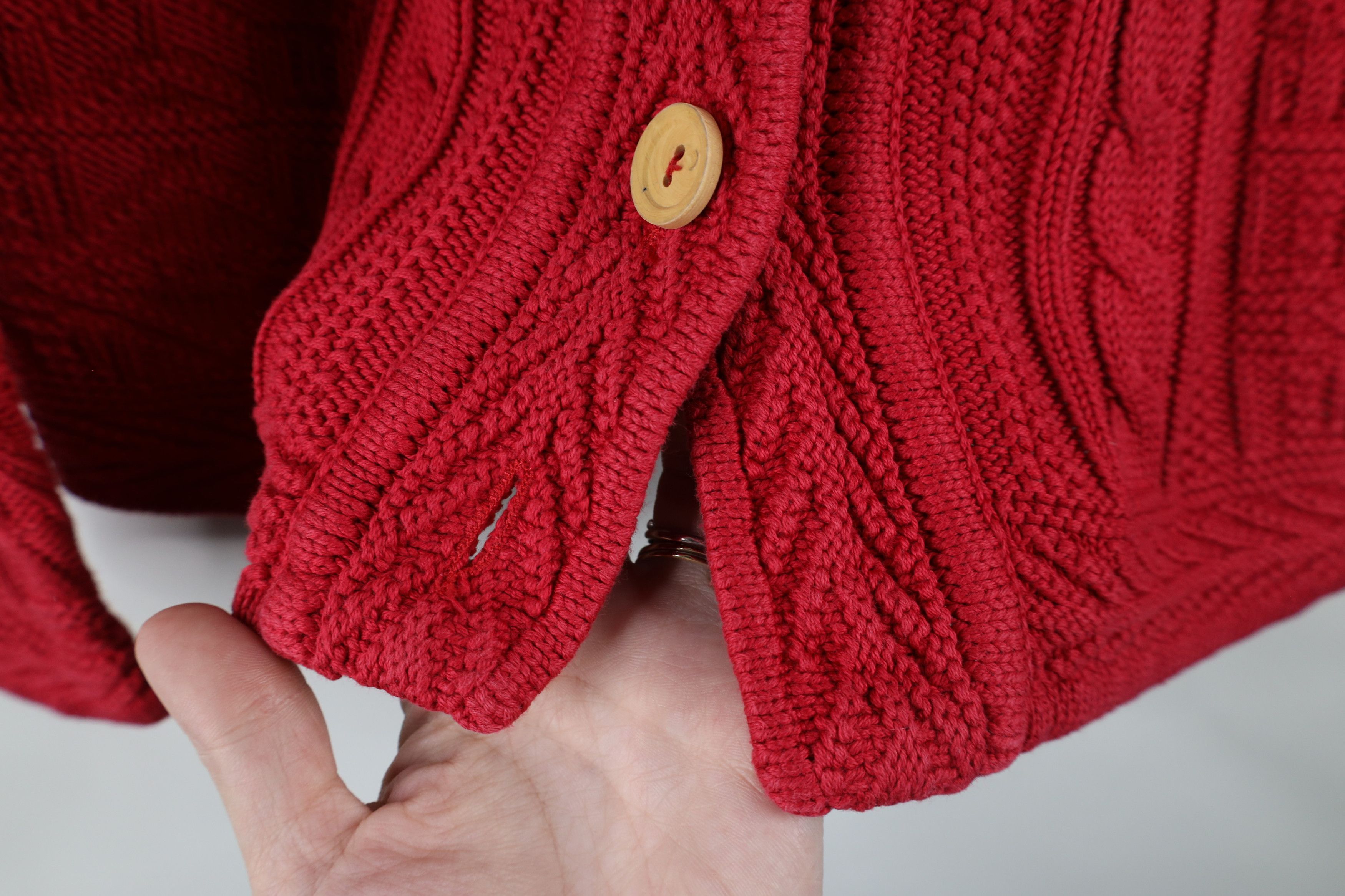 L.L. Bean × Vintage Vintage 90s LL Bean Snowflake Cable Knit Cardigan Sweater Size L / US 10 / IT 46 - 6 Thumbnail