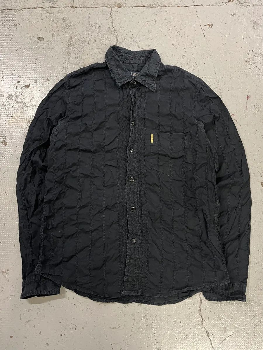 Emporio Armani Armani Dark Navy Wrinkled Shirt Size US L / EU 52-54 / 3 - 3 Thumbnail