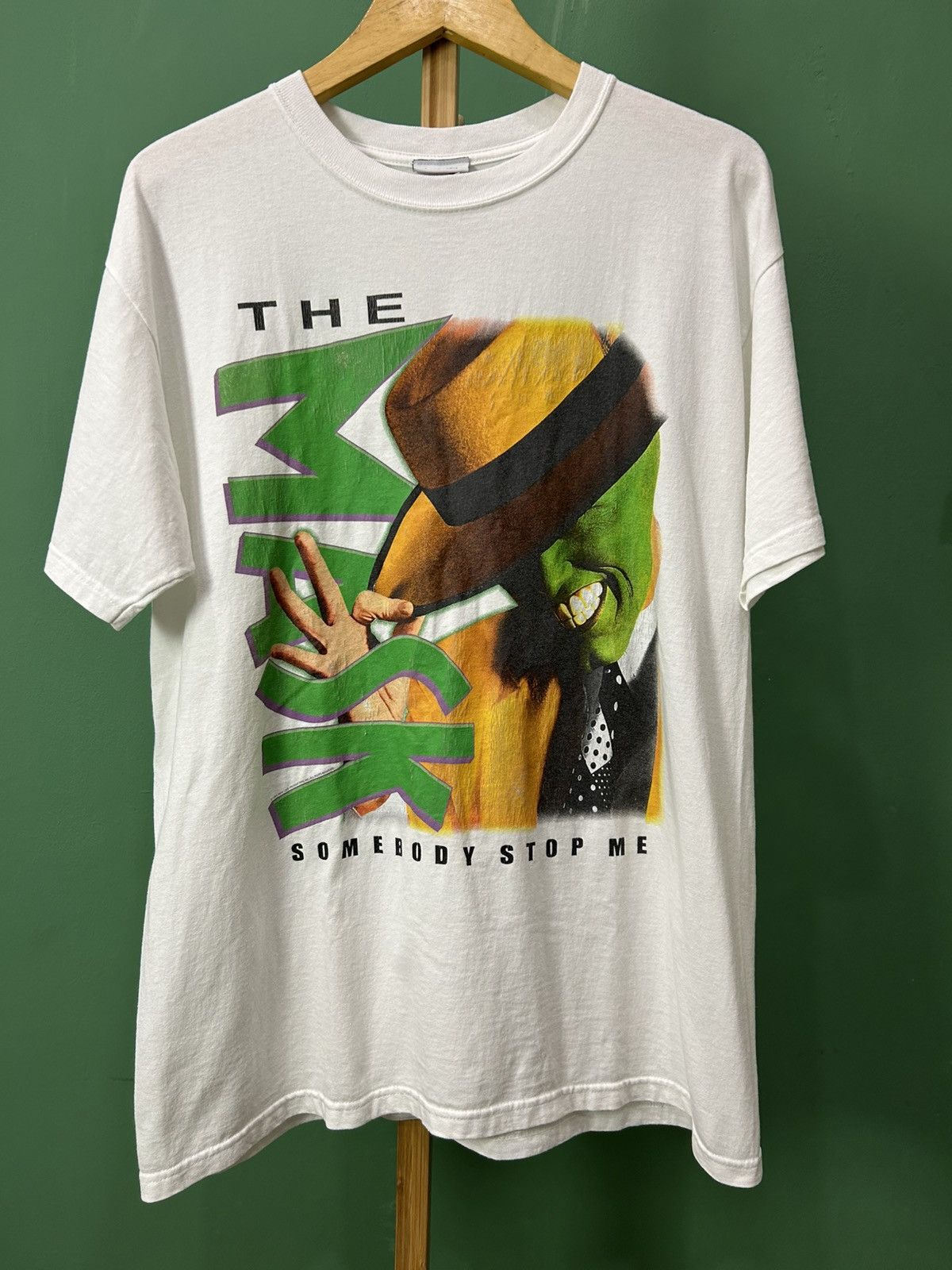 Vintage The Mask Movie Jim Carrey Somebody Stop Me Abc Family Tee Size US L / EU 52-54 / 3 - 1 Thumbnail