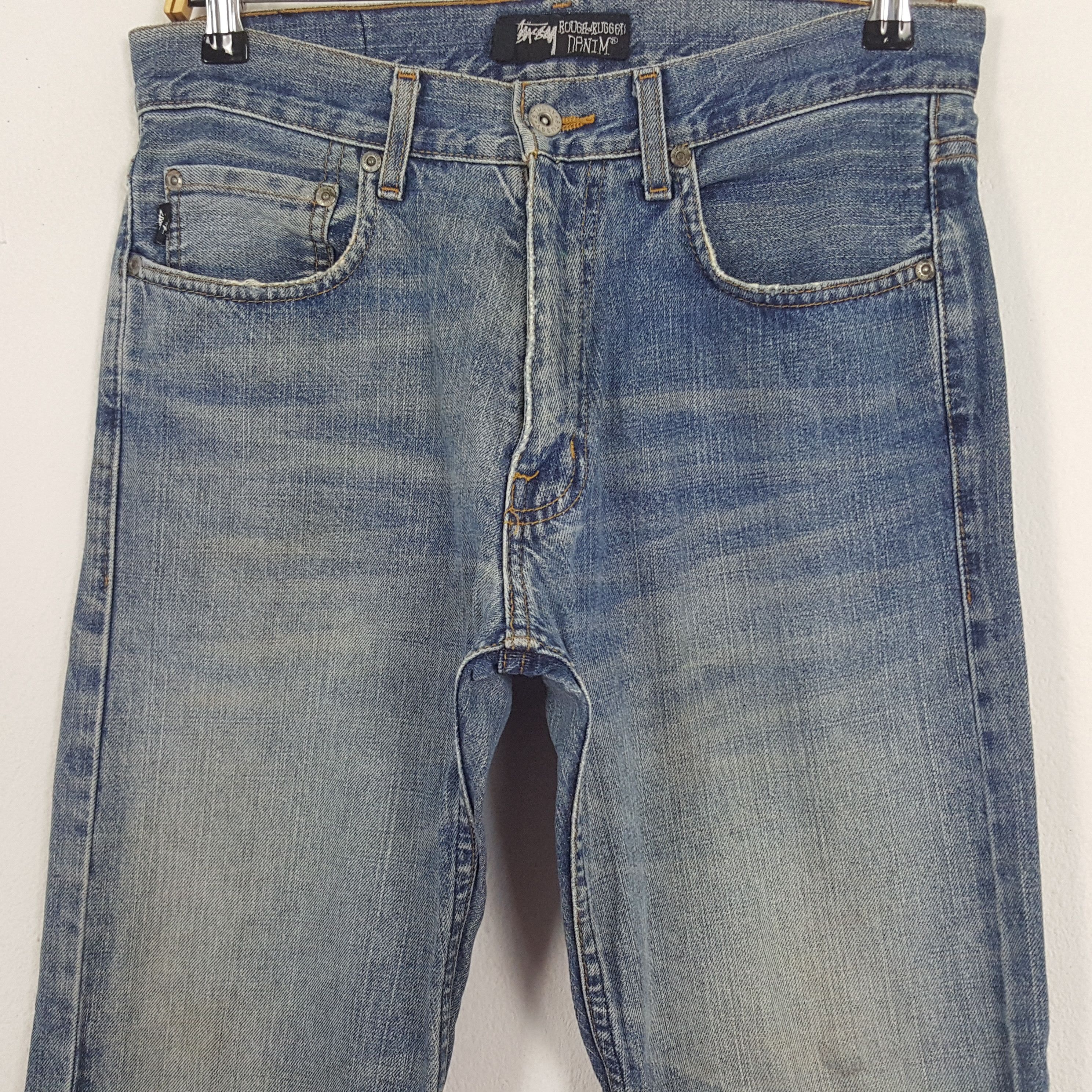 Stussy × Vintage Vintage Stussy Workgear Custom Art Logo Denim Jeans Size US 30 / EU 46 - 6 Thumbnail