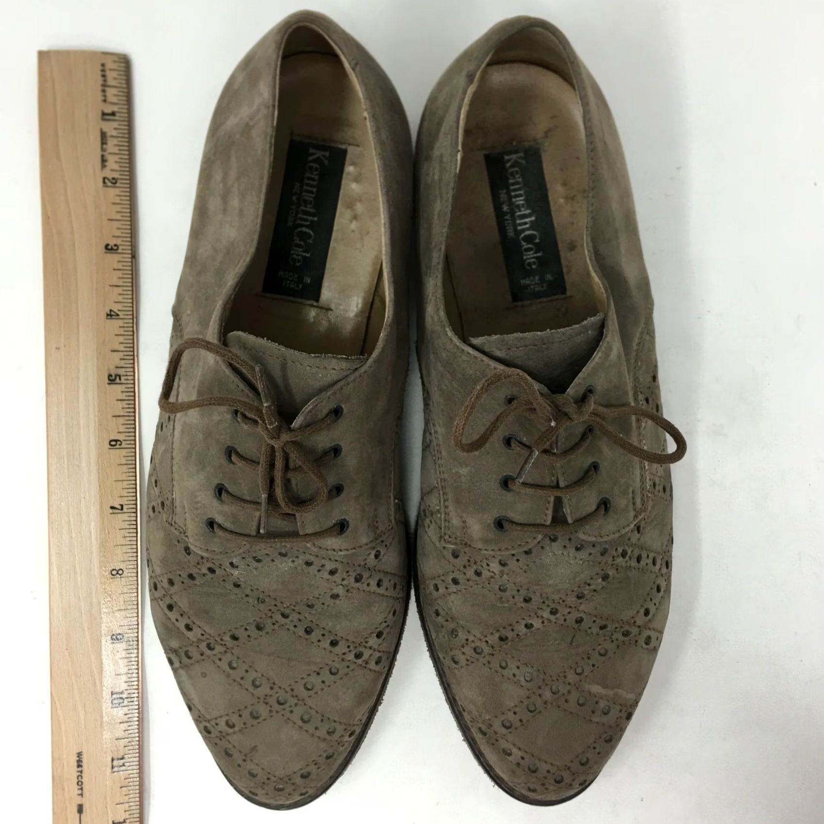 Kenneth Cole Kenneth Cole New York Mens 8.5 Oxfords Casual Lace Up Brown Leather Perf Dress Shoes Mens Size US 9 / EU 42 - 5 Thumbnail