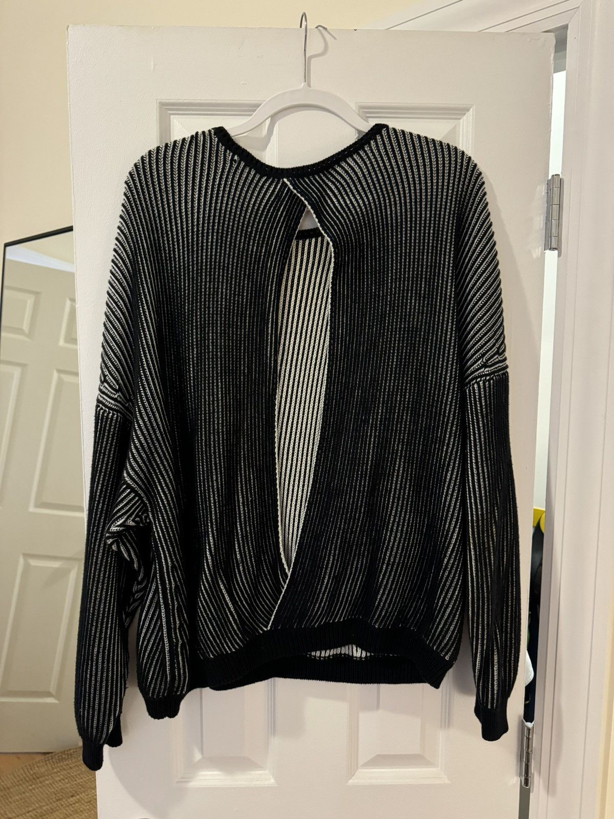 Eckhaus Latta Eckhaus Latta Black and White Spine Sweater Size US M / EU 48-50 / 2 - 2 Thumbnail