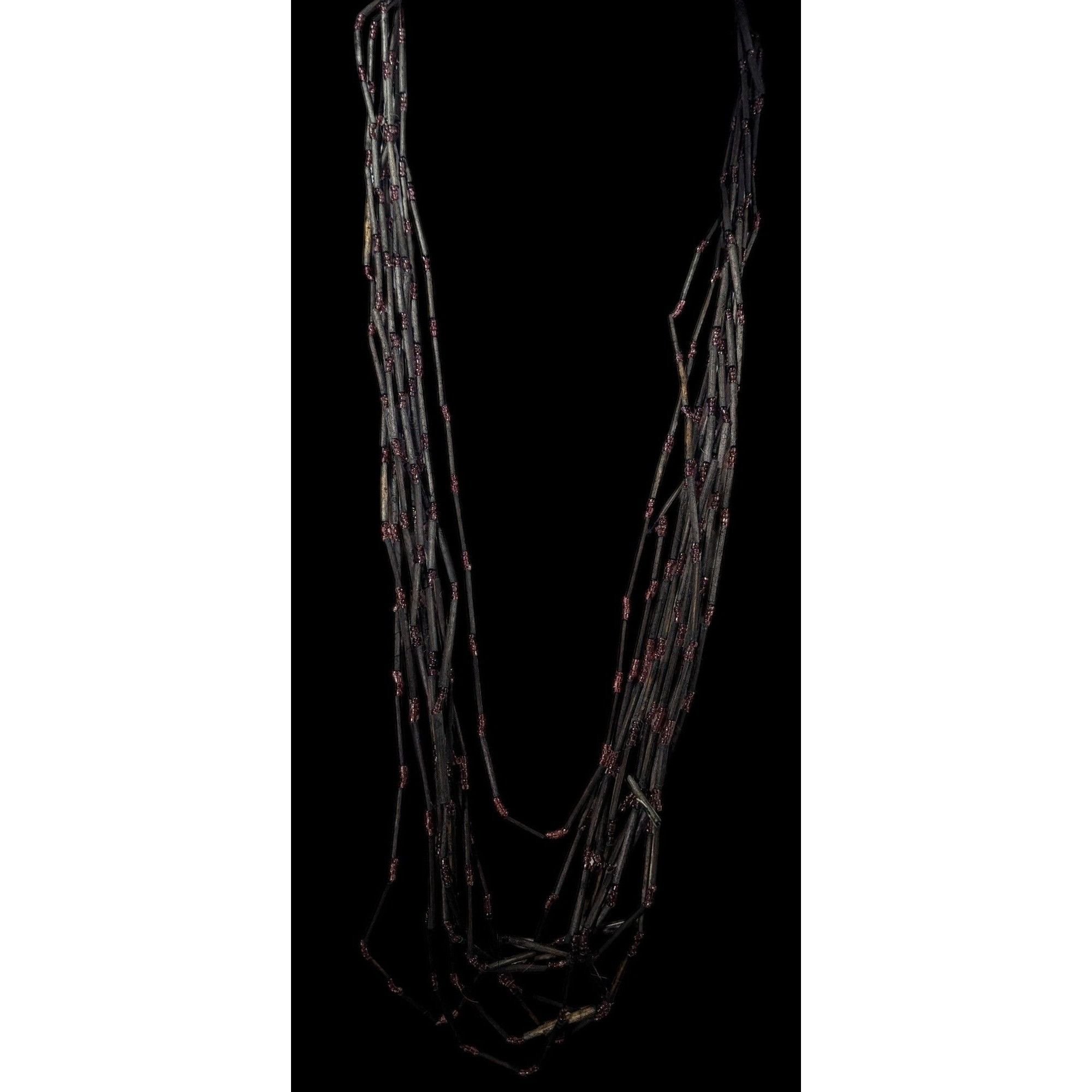Other Vintage Black Wood And Glass Multistrand Necklace Size ONE SIZE - 6 Thumbnail