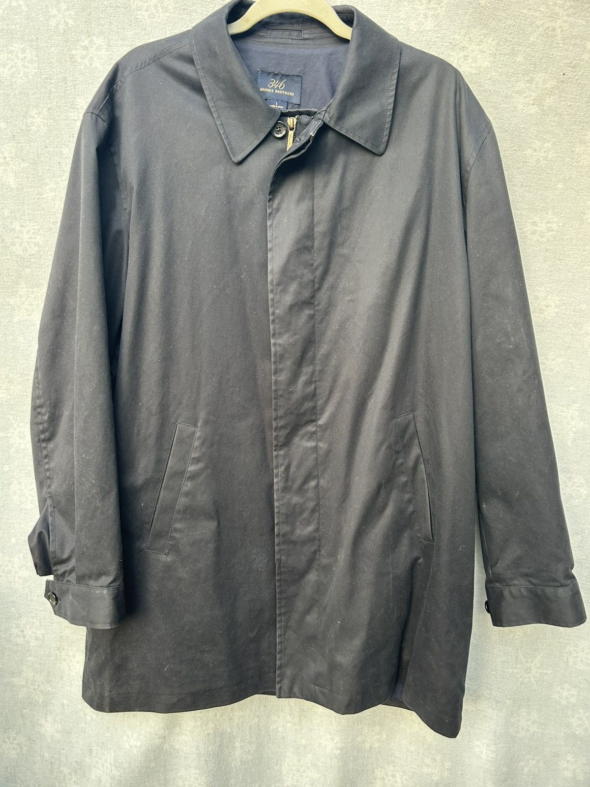 Brooks Brothers Brooks Brothers 346 Trench Coat Mens L Navy Blue Zip Jacket Size US L / EU 52-54 / 3 - 1 Thumbnail