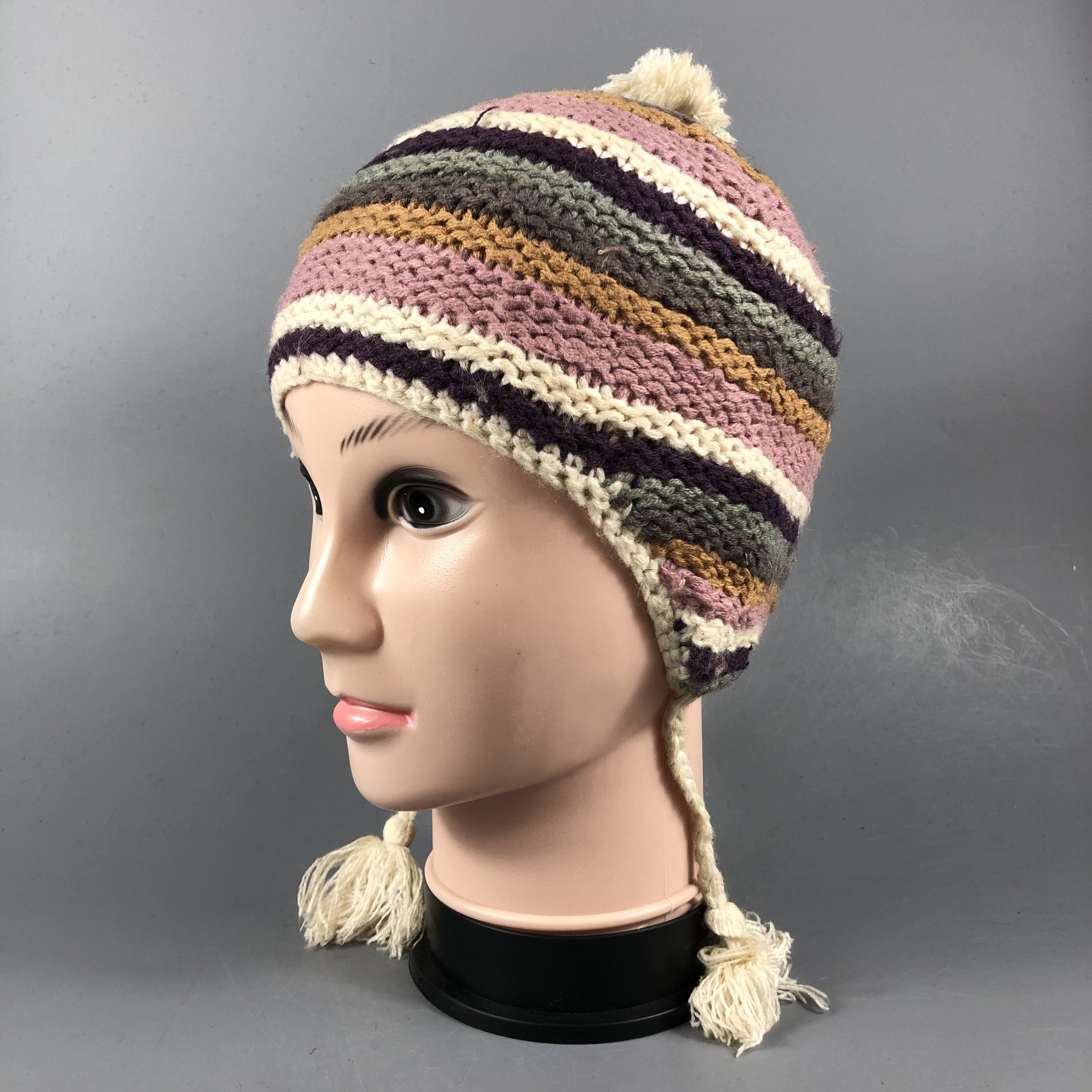 Japanese Brand Aurelia Kobe Crochet Earflap Beanie Size ONE SIZE - 2 Thumbnail