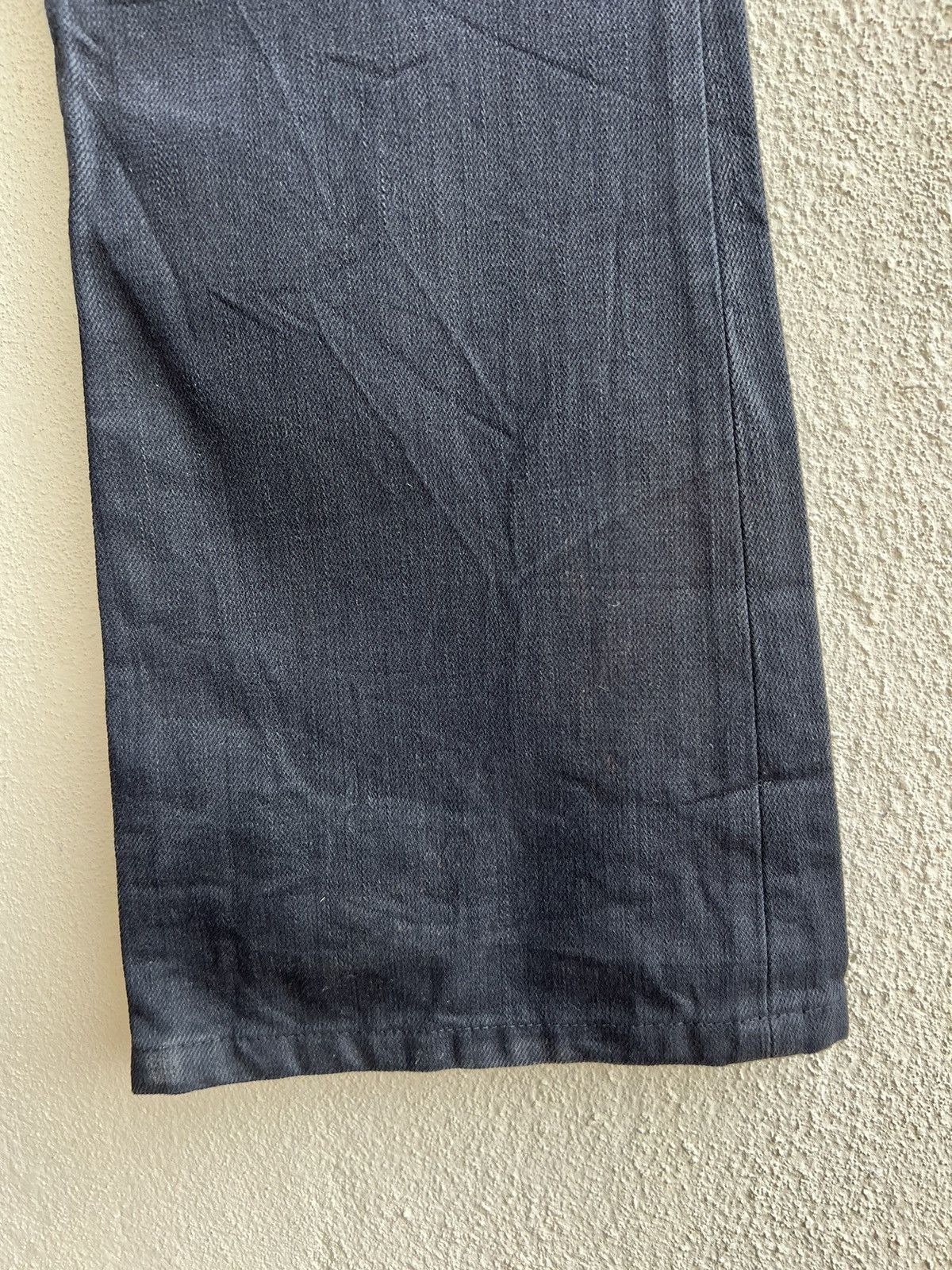 Shellac Shellac Japan Waxed Black Denim Bootcut Jeans Size US 29 - 12 Thumbnail