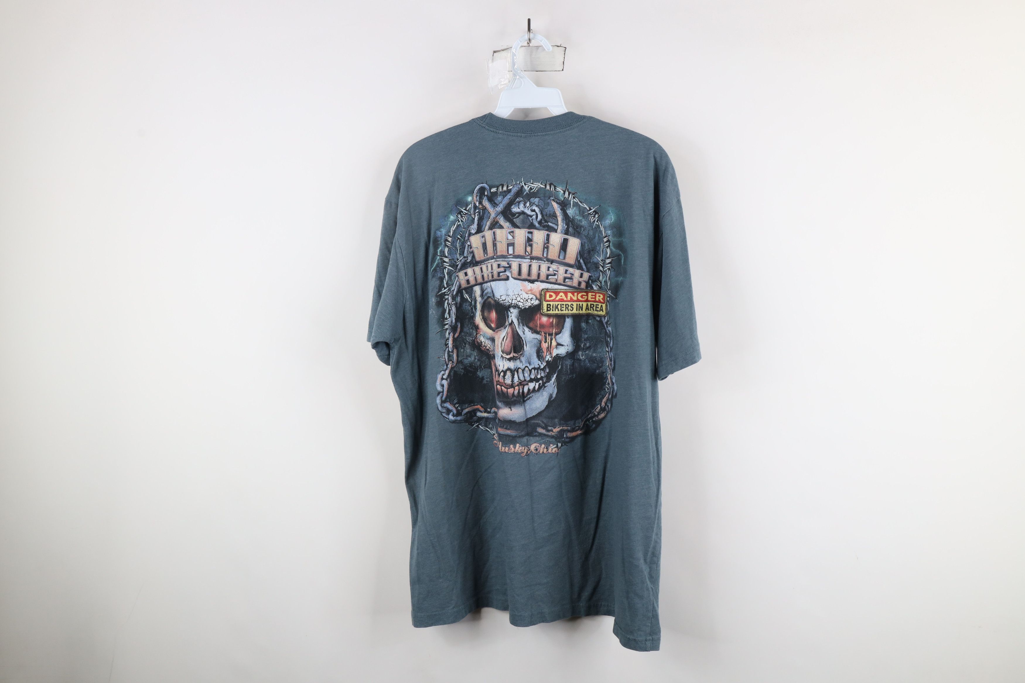 Vintage Vintage Streetwear Week Skull Skeleton T-Shirt Steel Blue Size US XL / EU 56 / 4 - 10 Thumbnail