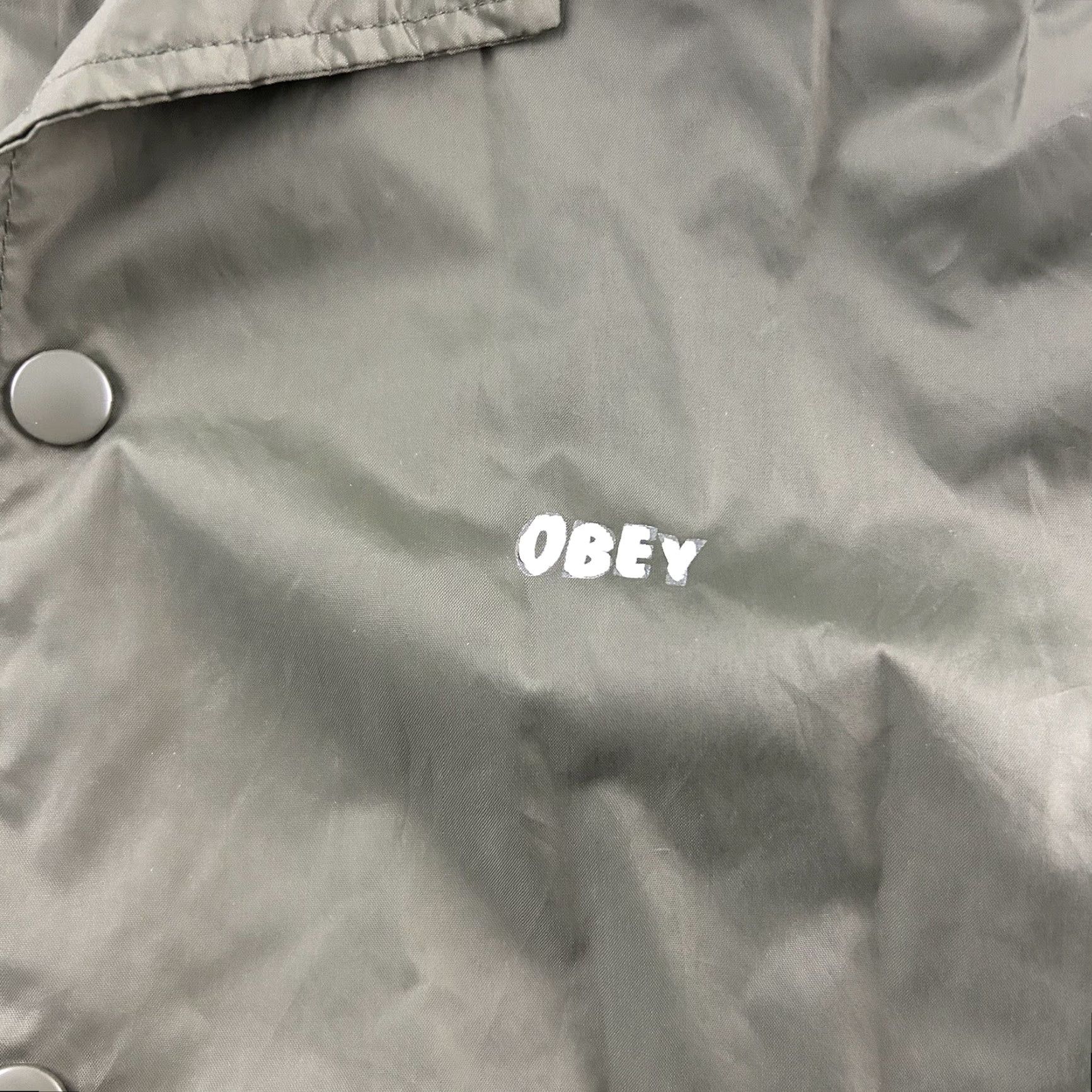 Obey OBEY Jacket Windbreaker Button Snap XL Green Men Size US XL / EU 56 / 4 - 3 Thumbnail
