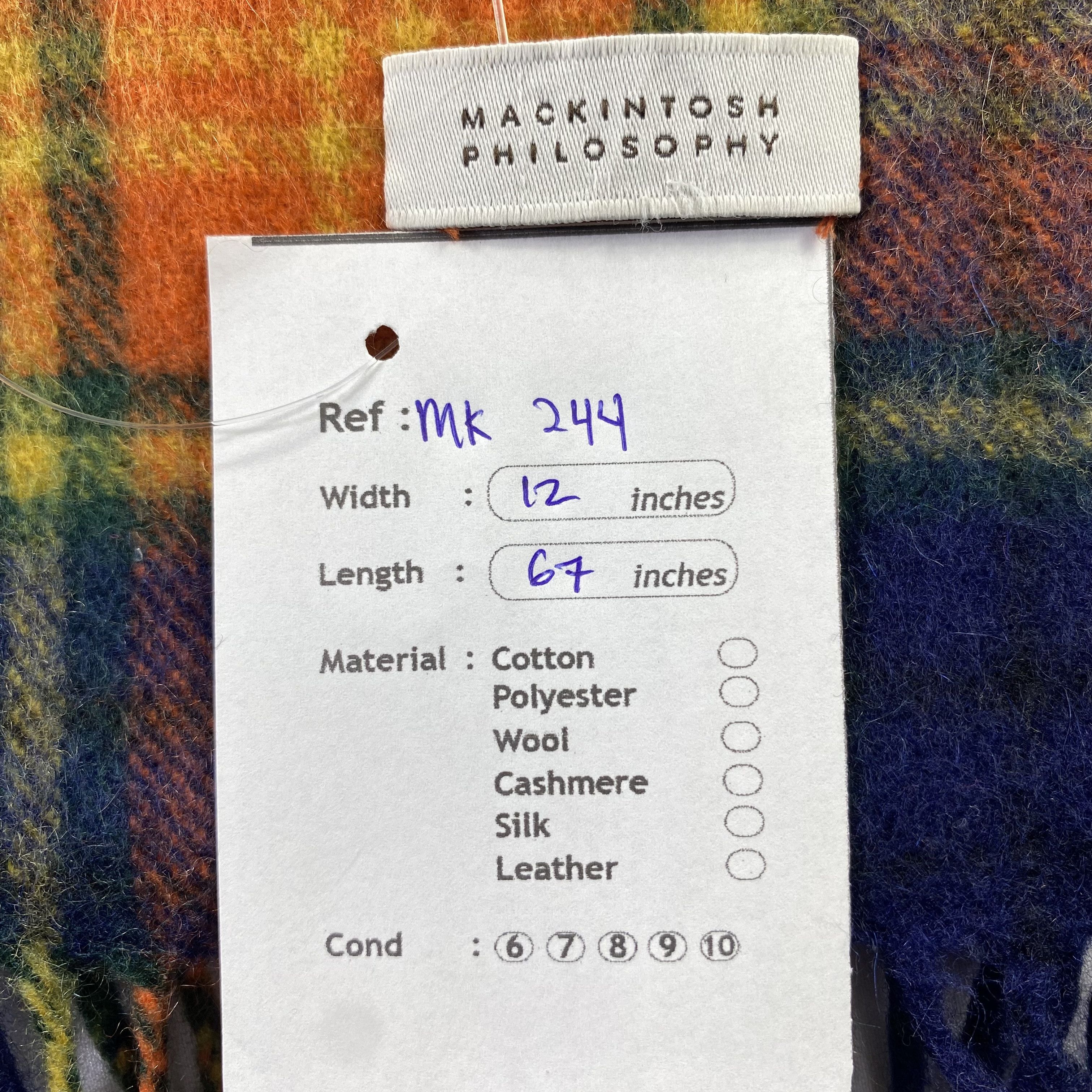 Mackintosh Mackintosh Philosophy Scarf Plaid Neck Wrap Wool Muffler Size ONE SIZE - 5 Thumbnail