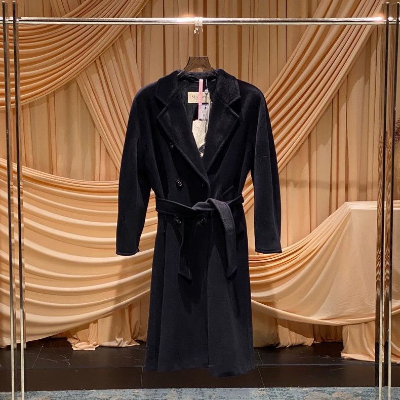 MaxMara 101801 Long Dark Blue Coat-2508