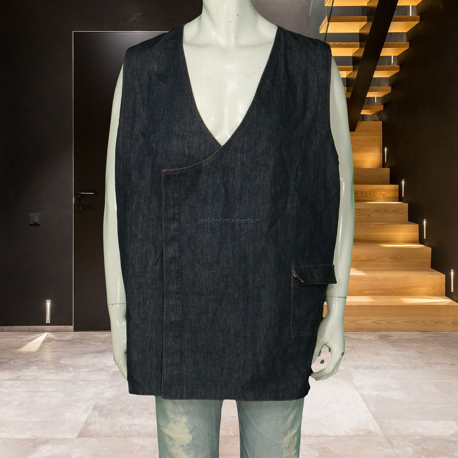 Other 80s Vintage Kevin Blue Mod Retro Denim Jean Western Vest XL Size US XL / EU 56 / 4 - 2 Thumbnail