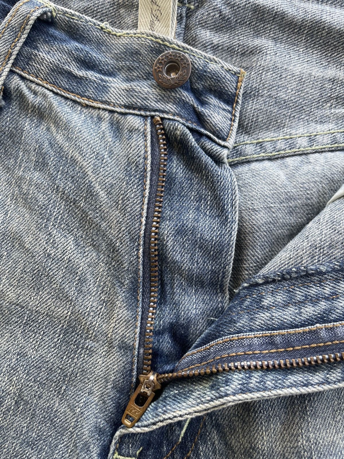 Japanese Brand PICK!!! Modish Style Flame Distressed Denim Size US 33 - 7 Thumbnail