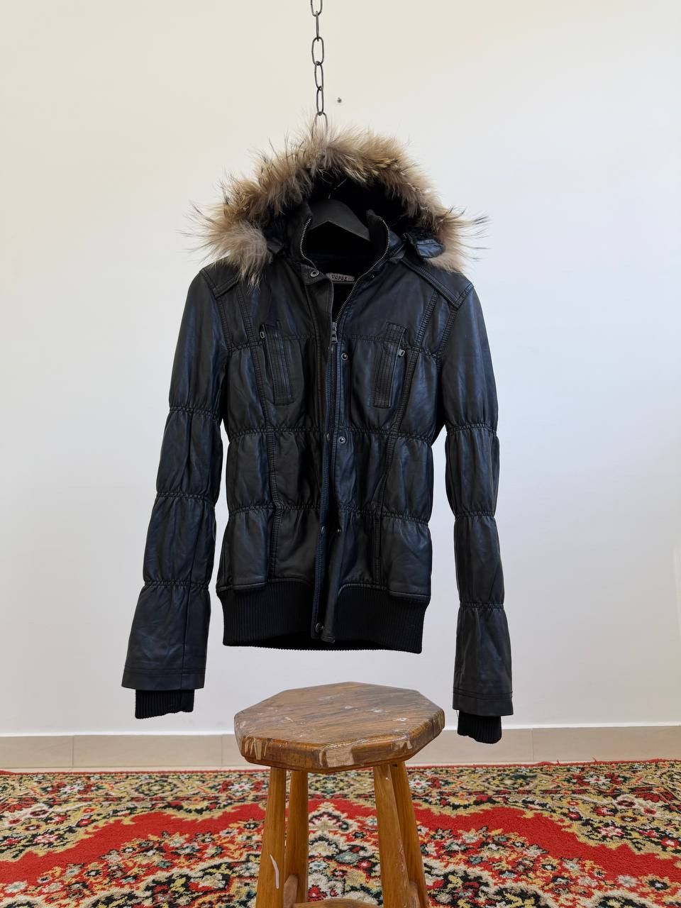 Japanese Brand Avant-Garde Hysteric Glamour Style Leather Fur Jacket Size US M / EU 48-50 / 2 - 7 Thumbnail