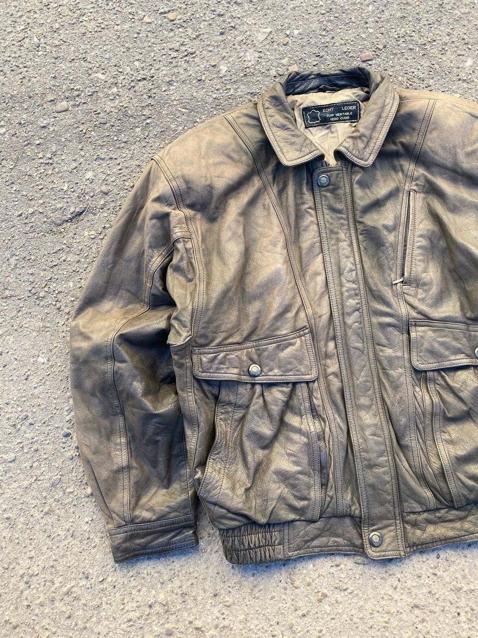 Other Vintage Avant Garde Rick Owens Style faded Leather jacket Size US L / EU 52-54 / 3 - 2 Thumbnail