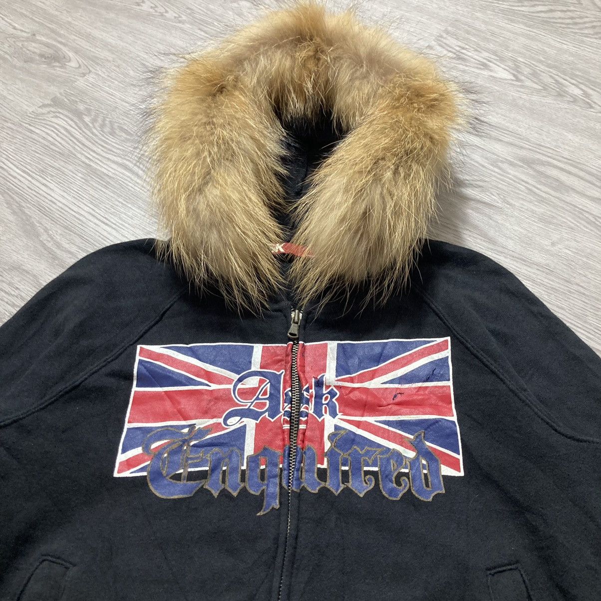 Hysteric Glamour 2000s Ask England Big Logo Fur Ziphoodie Black Punk Style Size US M / EU 48-50 / 2 - 3 Thumbnail