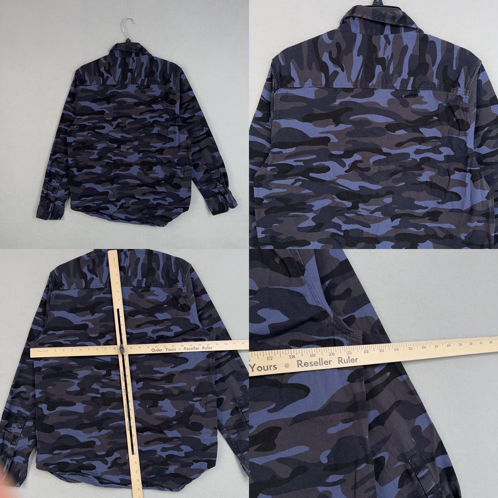 Avirex Avirex Shirt Mens Large Blue Camo Military Button Front Casual Utility Officer Size US L / EU 52-54 / 3 - 8 Thumbnail