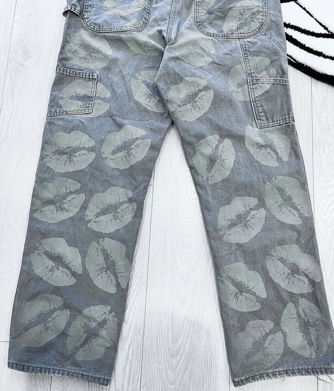 Vintage Vtg Dickies Custom Kissing Lips Print Pants 36x32 baggy aop Size US 36 / EU 52 - 4 Thumbnail