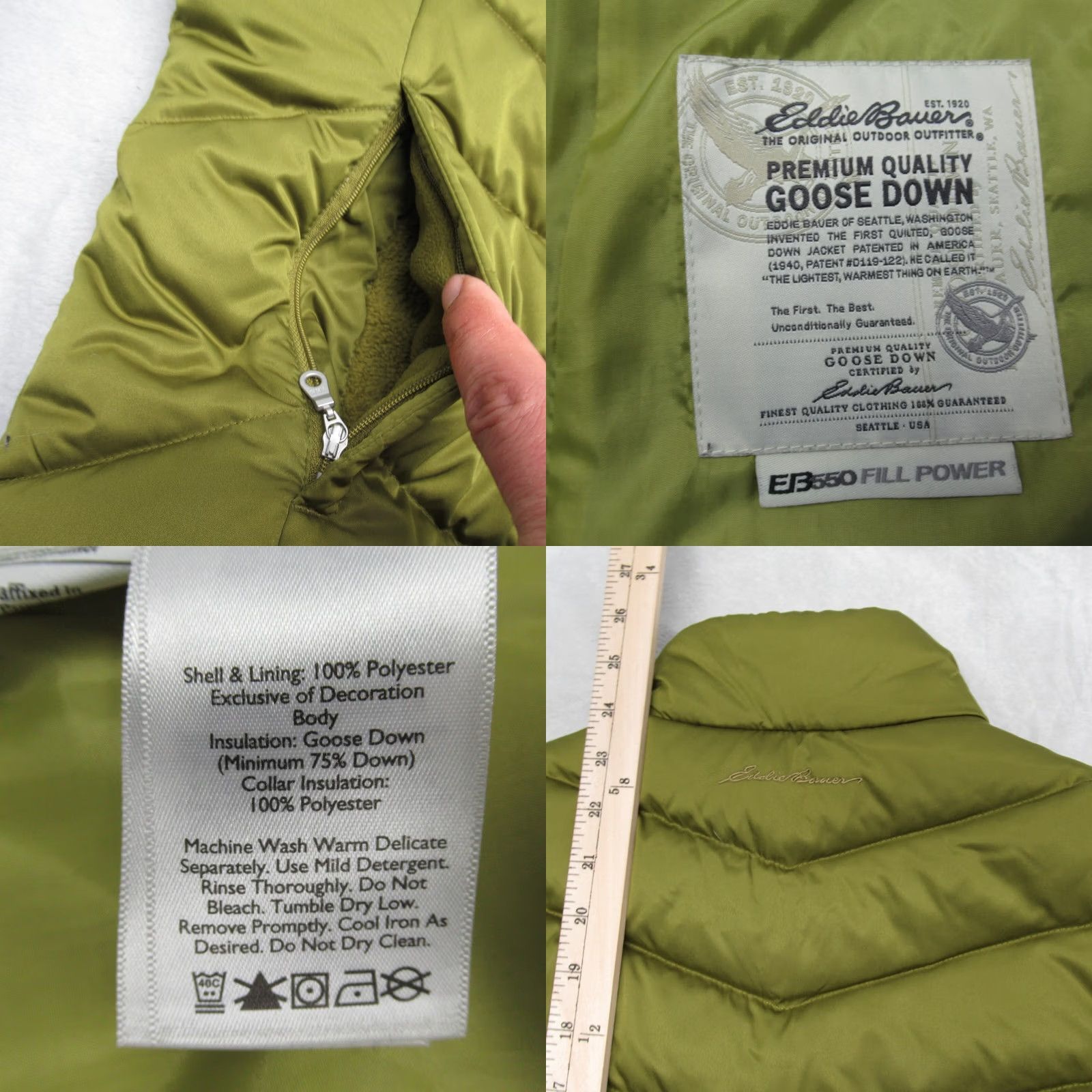 Eddie Bauer Eddie Bauer Womens Medium Green Goose Down Vest - Outdoor Vests Size M / US 6-8 / IT 42-44 - 8 Thumbnail