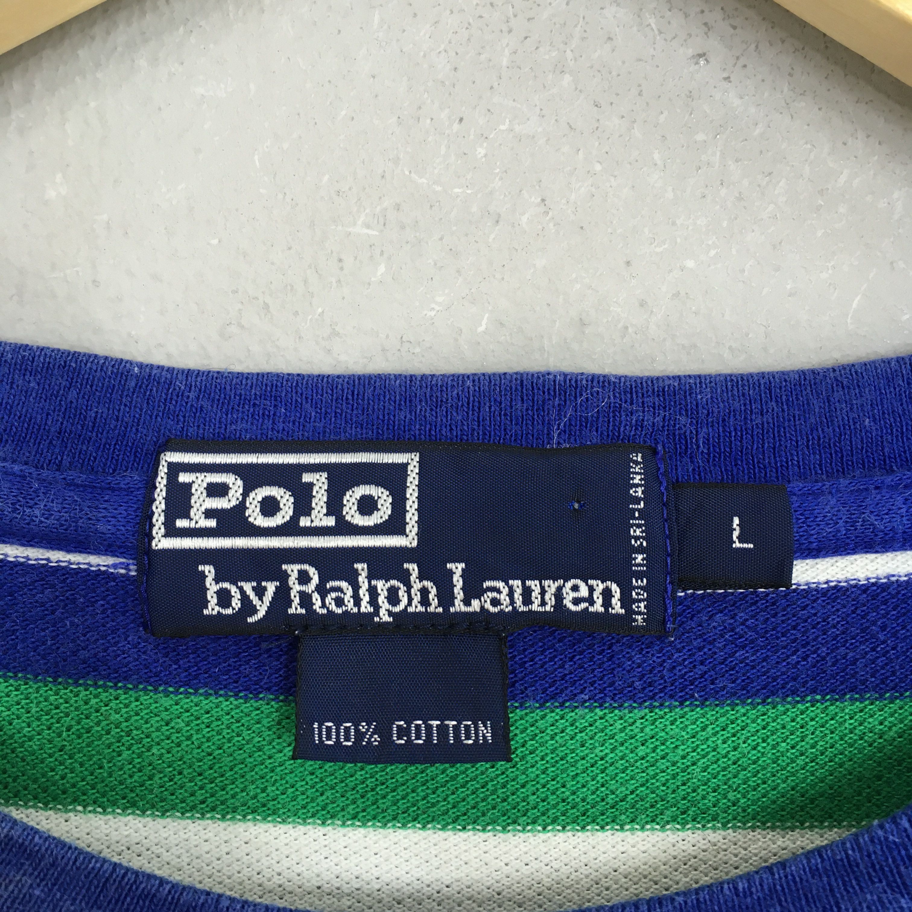 Polo Ralph Lauren Vintage 90s Polo Ralph Lauren Usa Polo Stripes T shirt Large Size US L / EU 52-54 / 3 - 5 Thumbnail