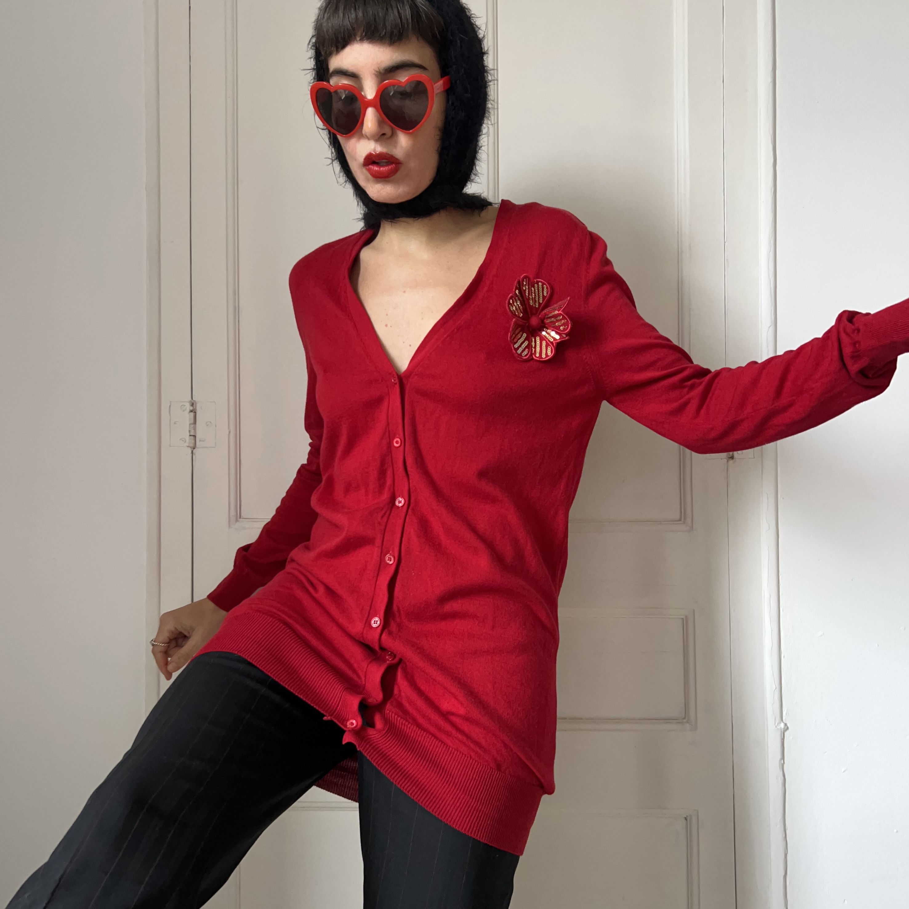 Love Moschino Love Moschino Red Y2K Cardigan Size M / US 6-8 / IT 42-44 - 8 Thumbnail