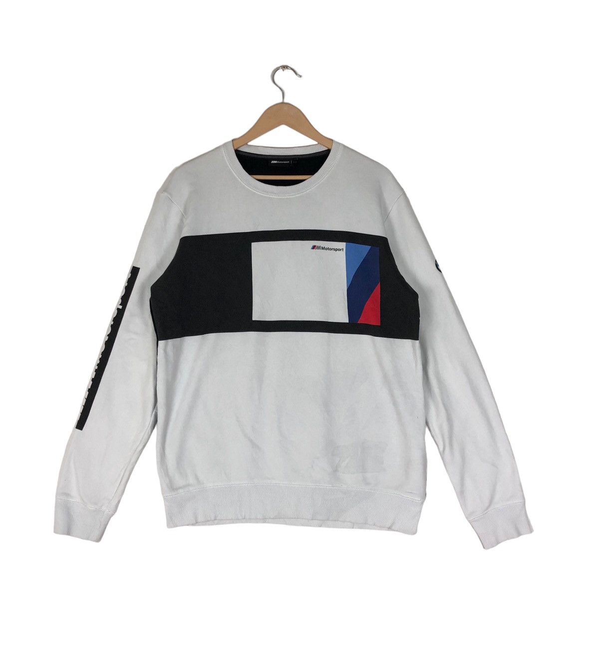 image of Bmw Motorsport Sweatshirt Made In Greece in White, Men's (Size Large)