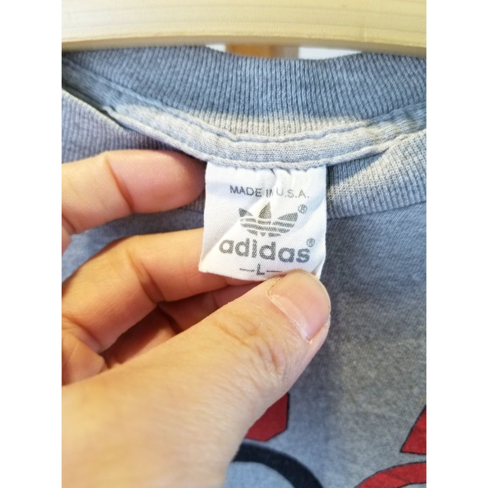 Adidas VINTAGE adidas USA T-Shirt GrAy 50/50 Korea Olympic 1988 Mens L Short Sleeve Round Neck Cotton Jersey Size US L / EU 52-54 / 3 - 3 Thumbnail