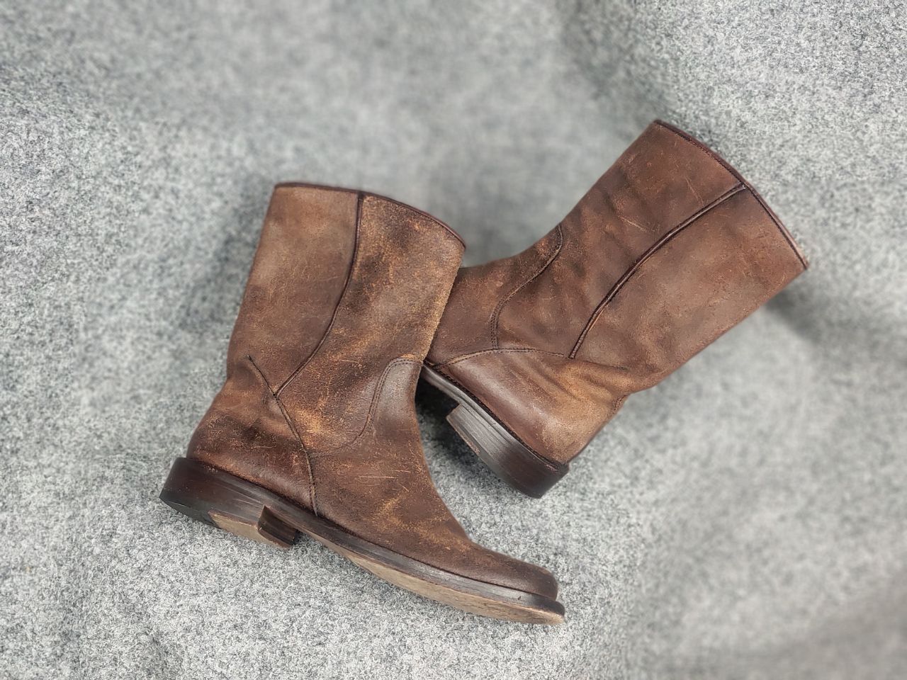 Daniele Alessandrini Alessandrini Vintage Brown Leather Boots Zip Carol Styl Rick Size US 9 / EU 42 - 19 Thumbnail