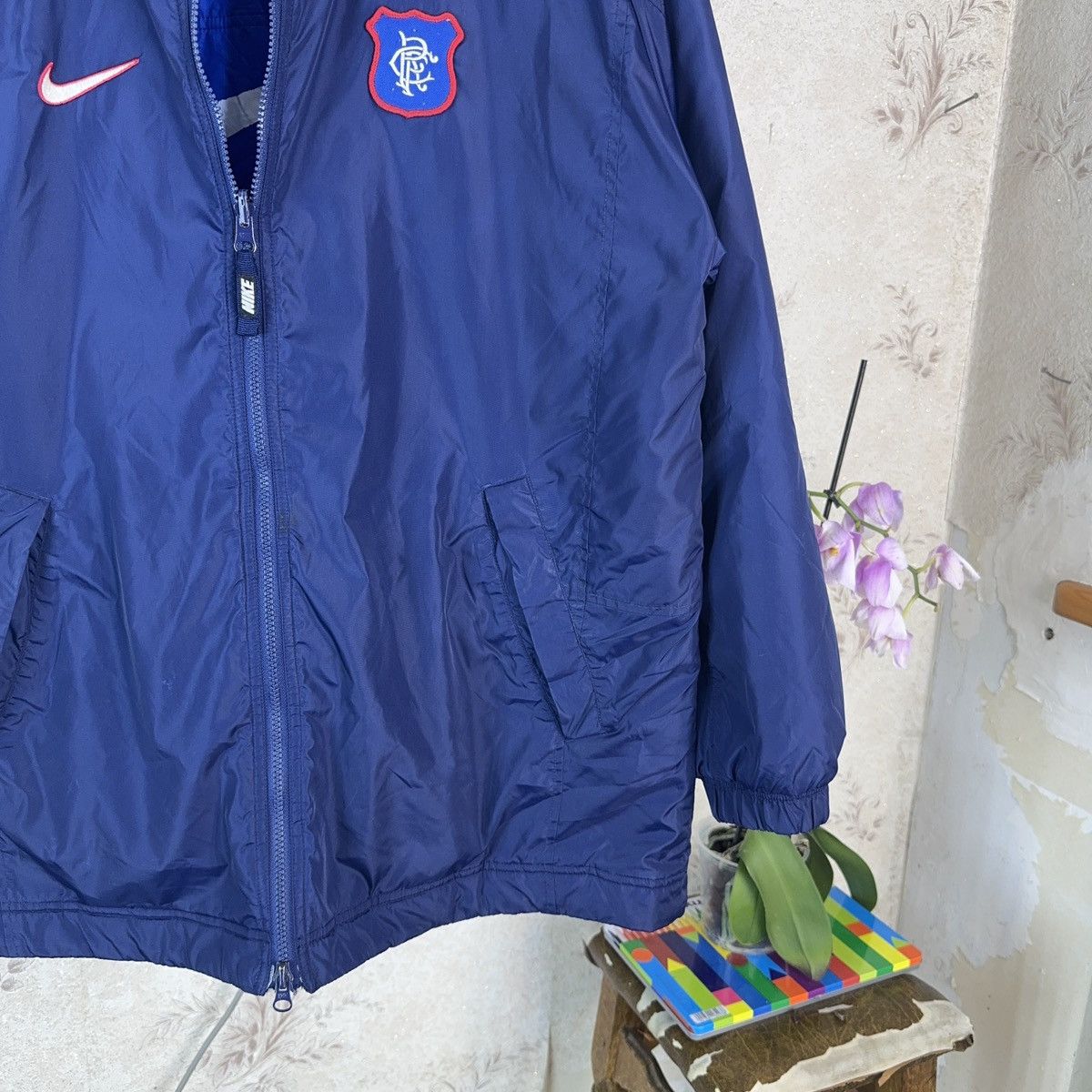 Nike × Vintage Vintage Nike Glasgow Rangers 1997 Jacket Reversibl Blue Size US L / EU 52-54 / 3 - 11 Thumbnail