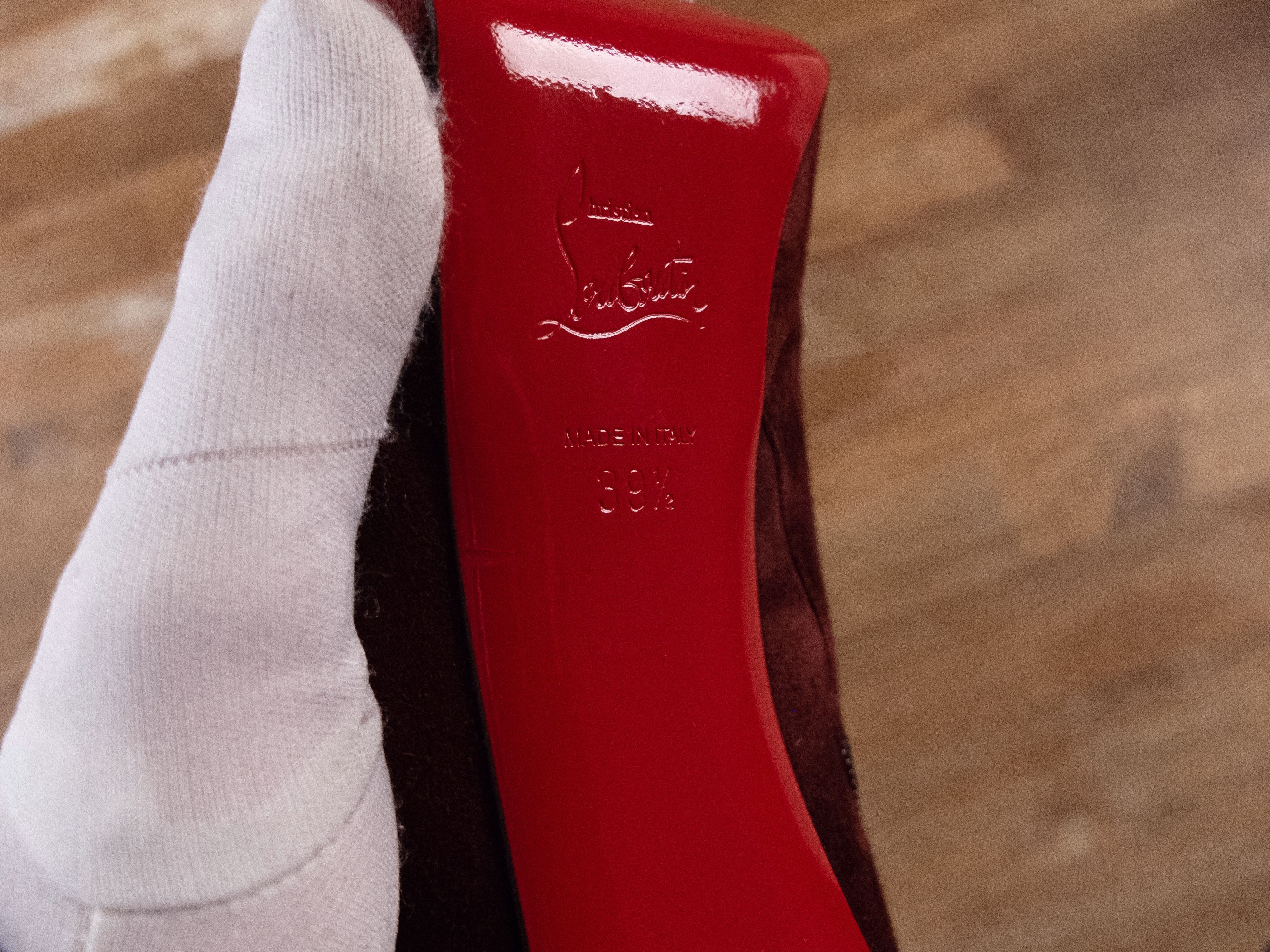 Christian Louboutin CHRISTIAN LOUBOUTIN Bianca Booty burgundy suede boots 39.5 Size US 9.5 / IT 39.5 - 8 Thumbnail