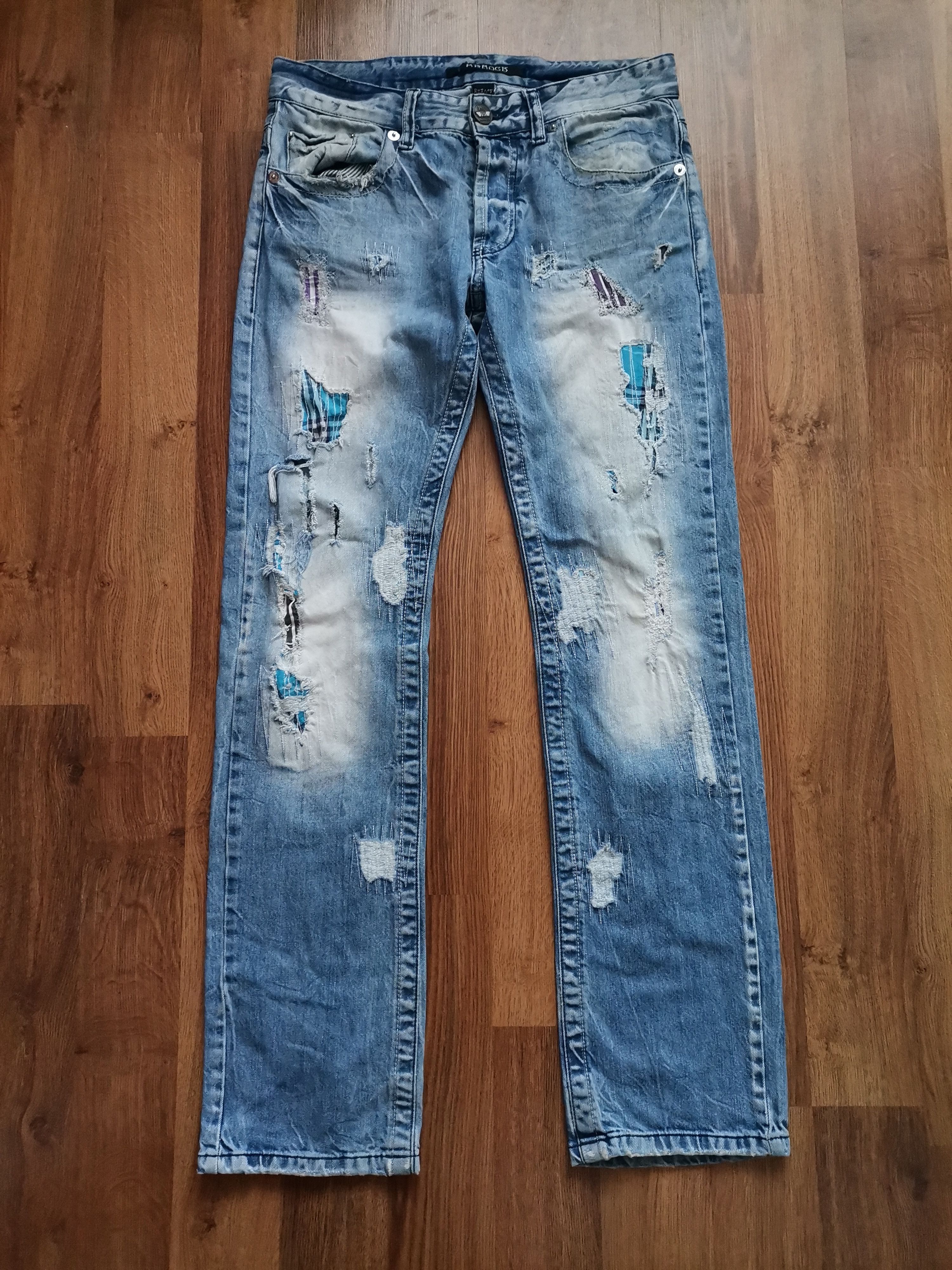 Vintage Vintage Rerock Distressed Patchwork Jeans Size US 32 / EU 48 - 1 Thumbnail