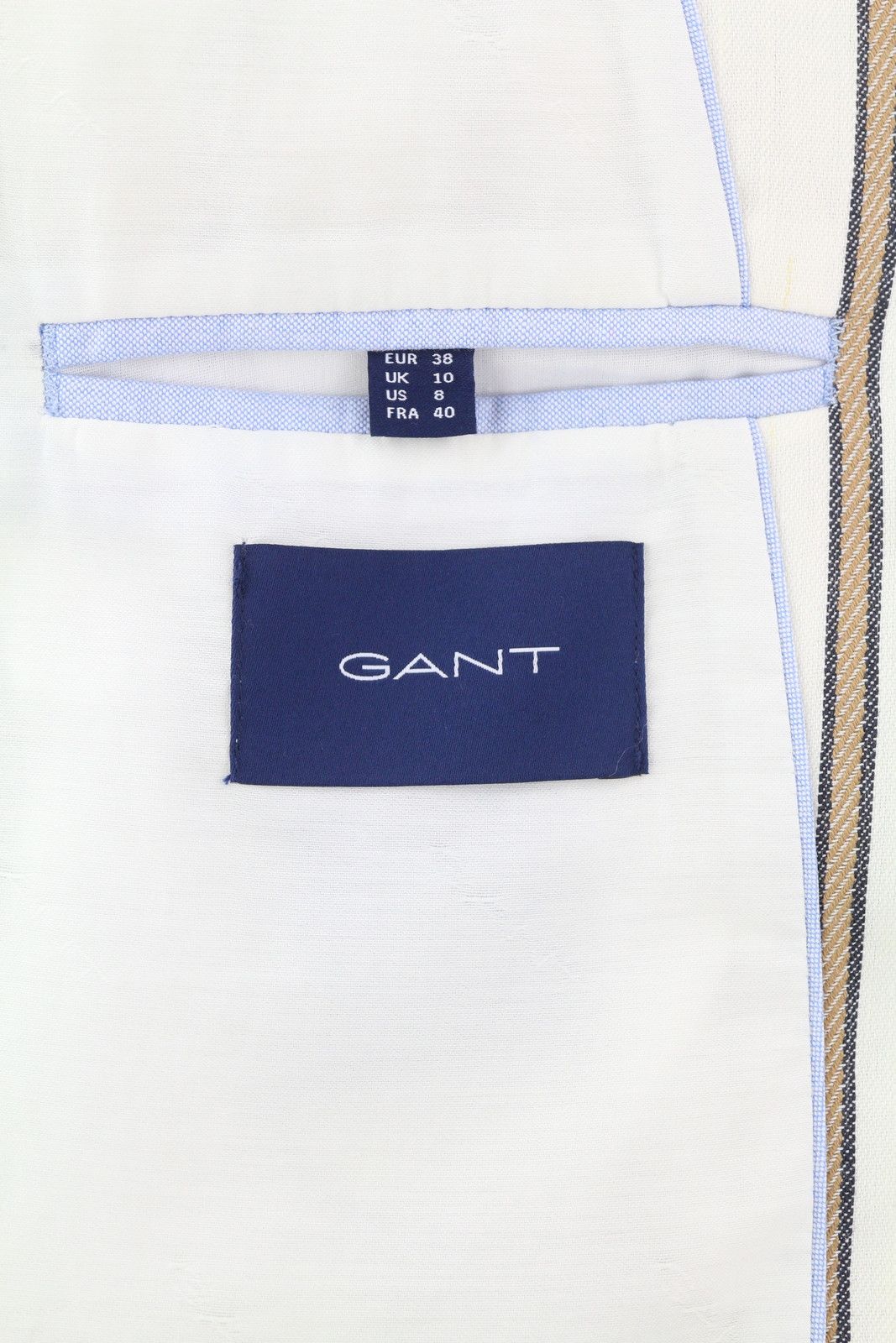 Gant STRIPE LINEN STRAIGHT EU38 Off-White Linen Blend 85338 Size M / US 6-8 / IT 42-44 - 8 Thumbnail