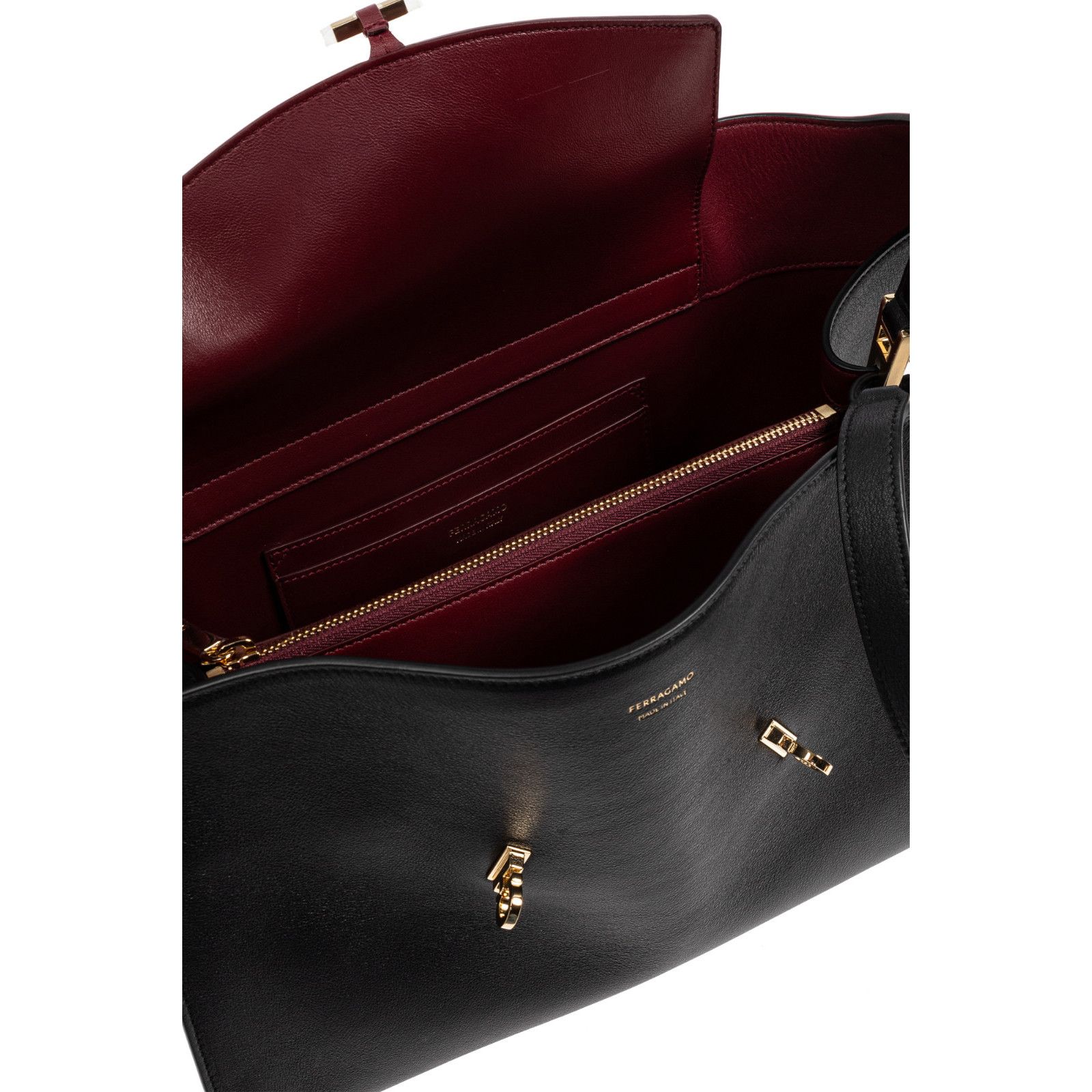 Salvatore Ferragamo FERRAGAMO Hug Black Leather Top Handle Bag New Size ONE SIZE - 4 Thumbnail