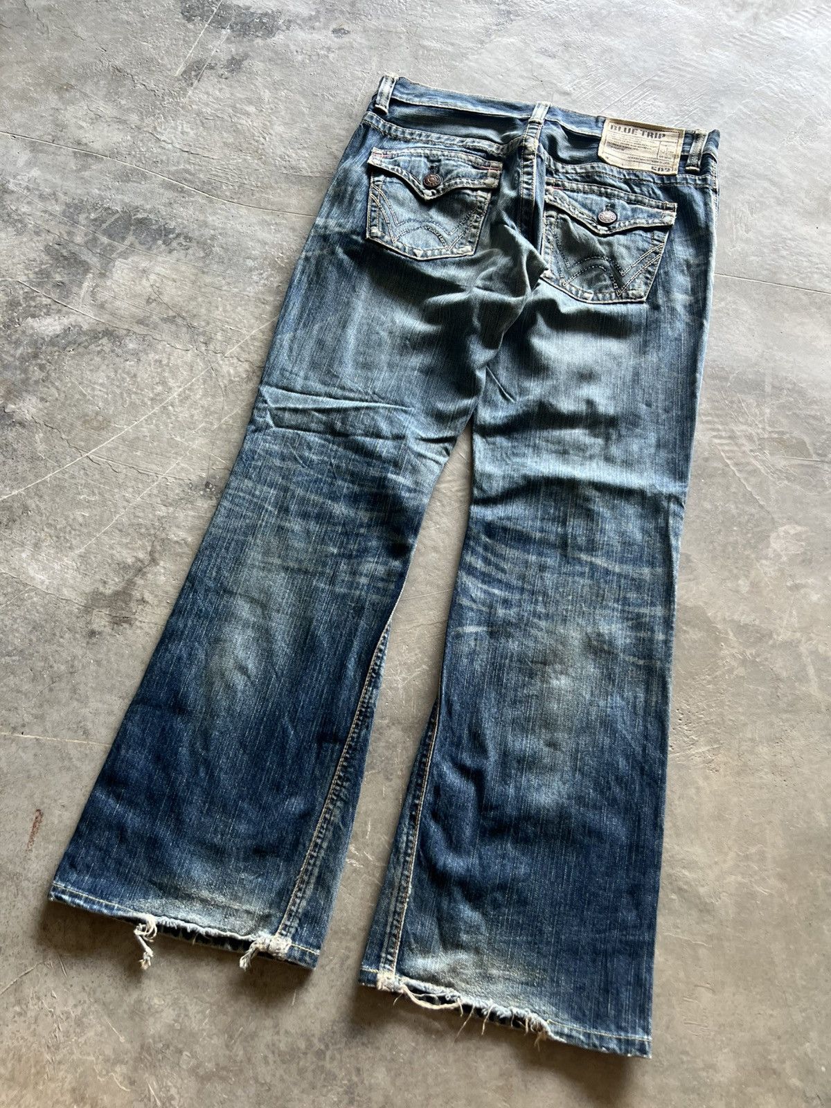 20471120 × Edwin × Japanese Brand flare edwin blue trip 503 dope faded washed punk grunge Size US 33 - 19 Thumbnail