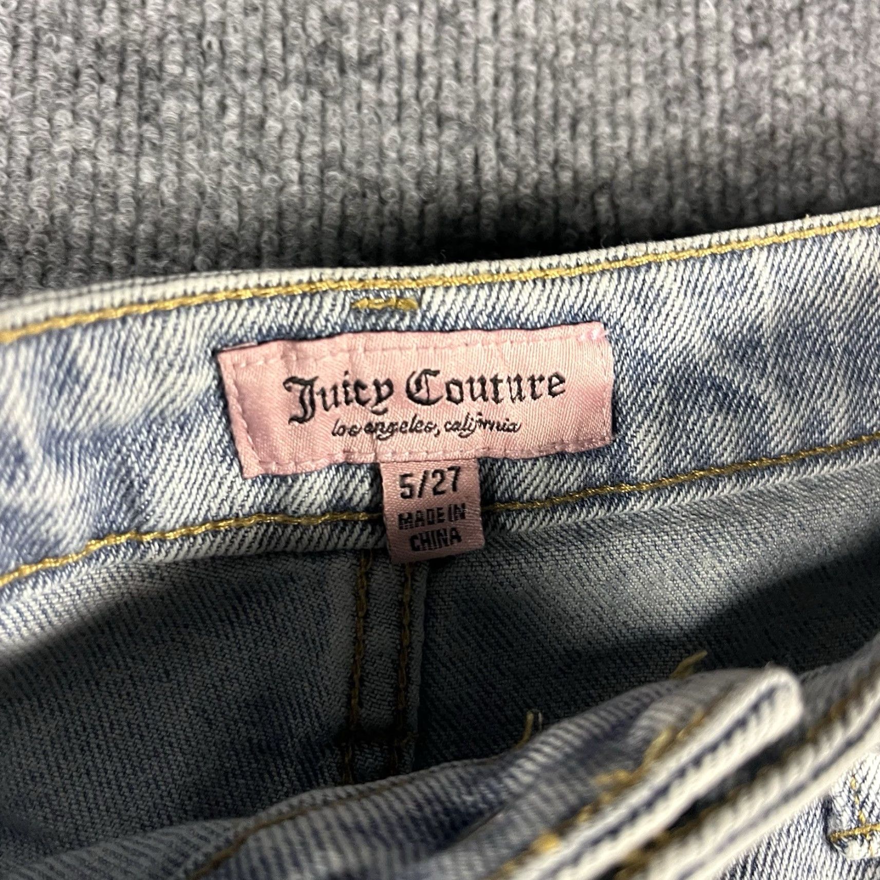 Juicy Couture Juicy Couture Lunita Wide-Leg Jeans Womens 27 Light Wash 90s Y2K Vintage Style Denim Cargo Pocket Baggy Size 27" / US 4 / IT 40 - 8 Thumbnail
