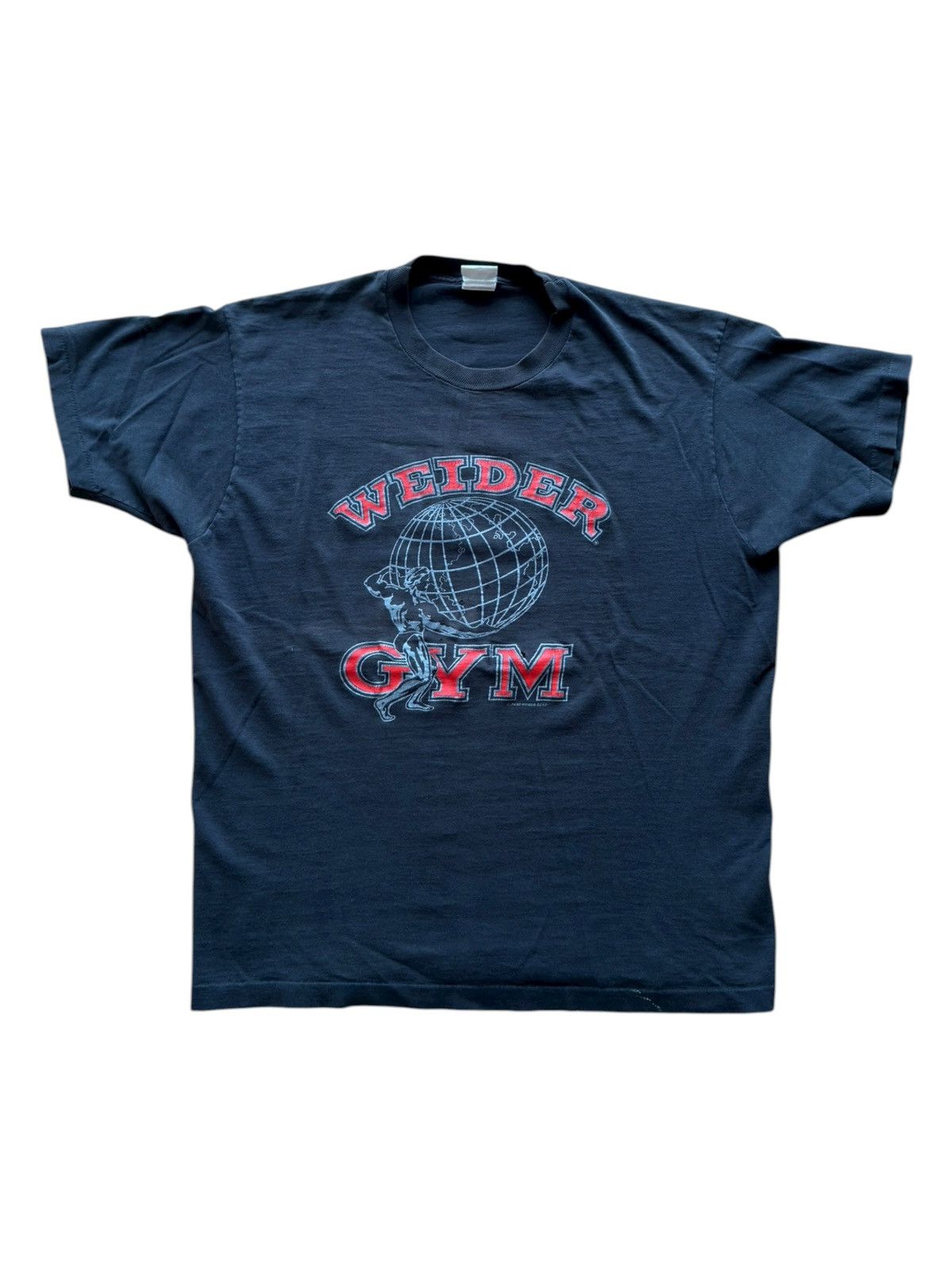 Vintage *RARE* VINTAGE 1990 WEIDER GEAR GYM FADED TEE BODYBUILDING Size US XL / EU 56 / 4 - 6 Thumbnail