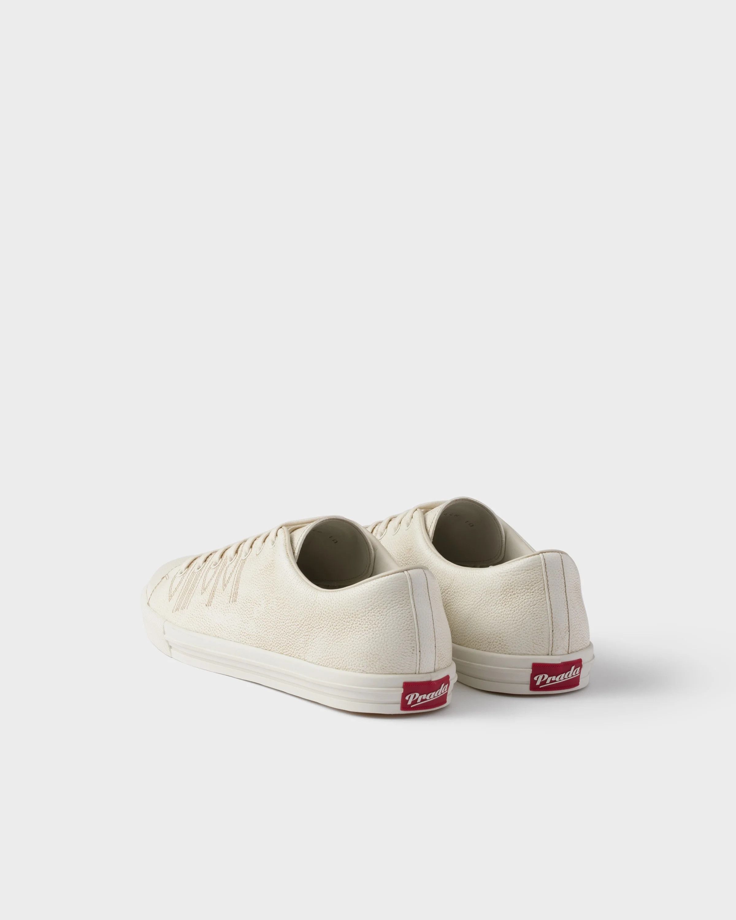 Prada o1w1db10426 Aged-Effect Leather Sneakers in Chalk Size US 11 / EU 44 - 5 Thumbnail
