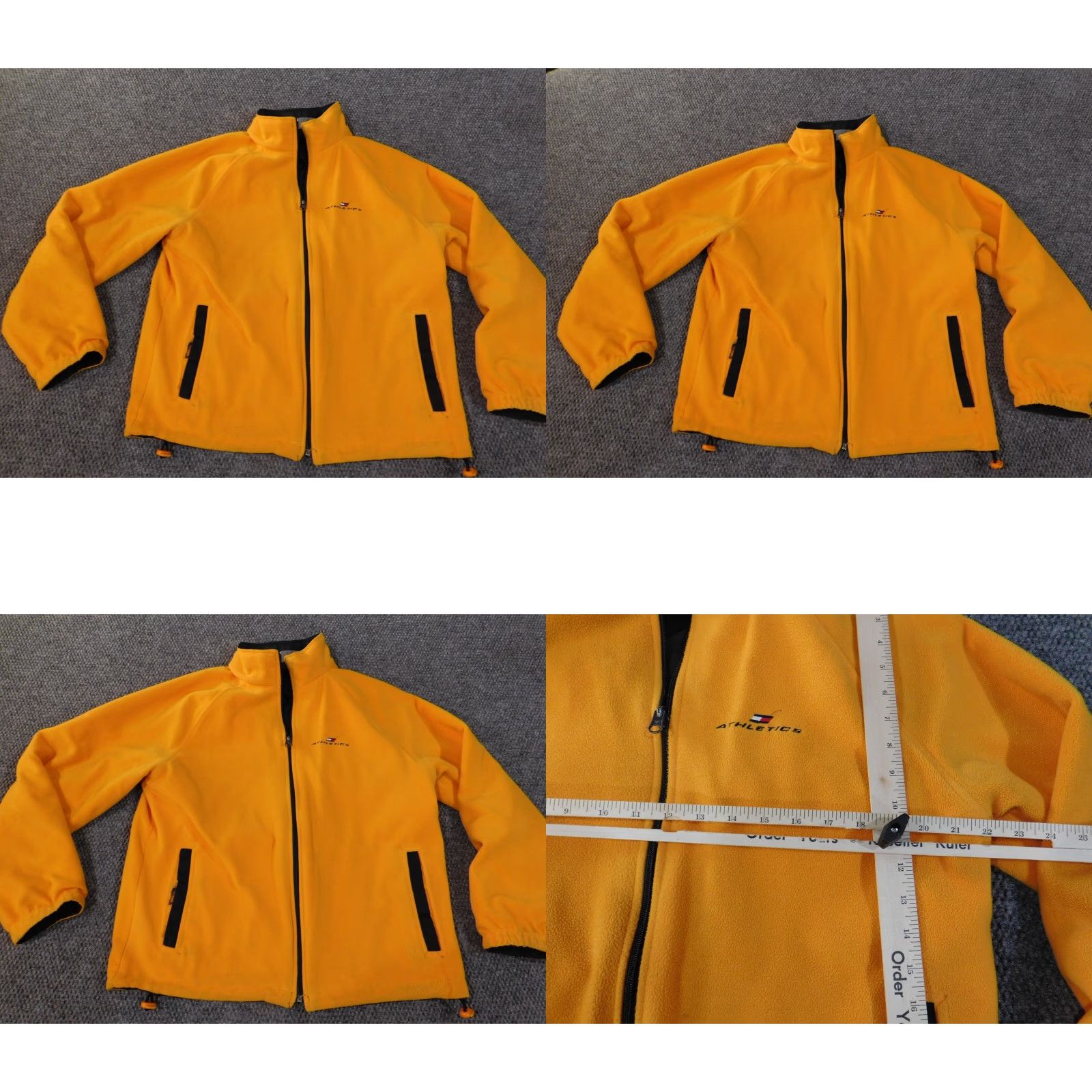 Tommy Hilfiger VINTAGE Tommy Hilfiger Jacket Mens Small Blue Reversible Fleece Yellow 90s Bomber Zip Size US S / EU 44-46 / 1 - 10 Thumbnail