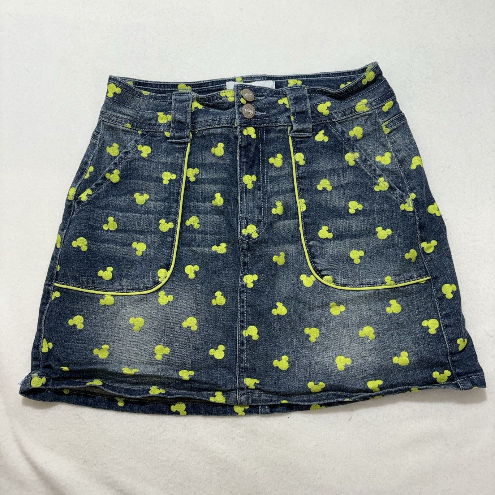 Disney Disney Parks Small Denim Mini Skirt Mickey Mouse Pattern Size 28" / US 6 / IT 42 - 1 Thumbnail